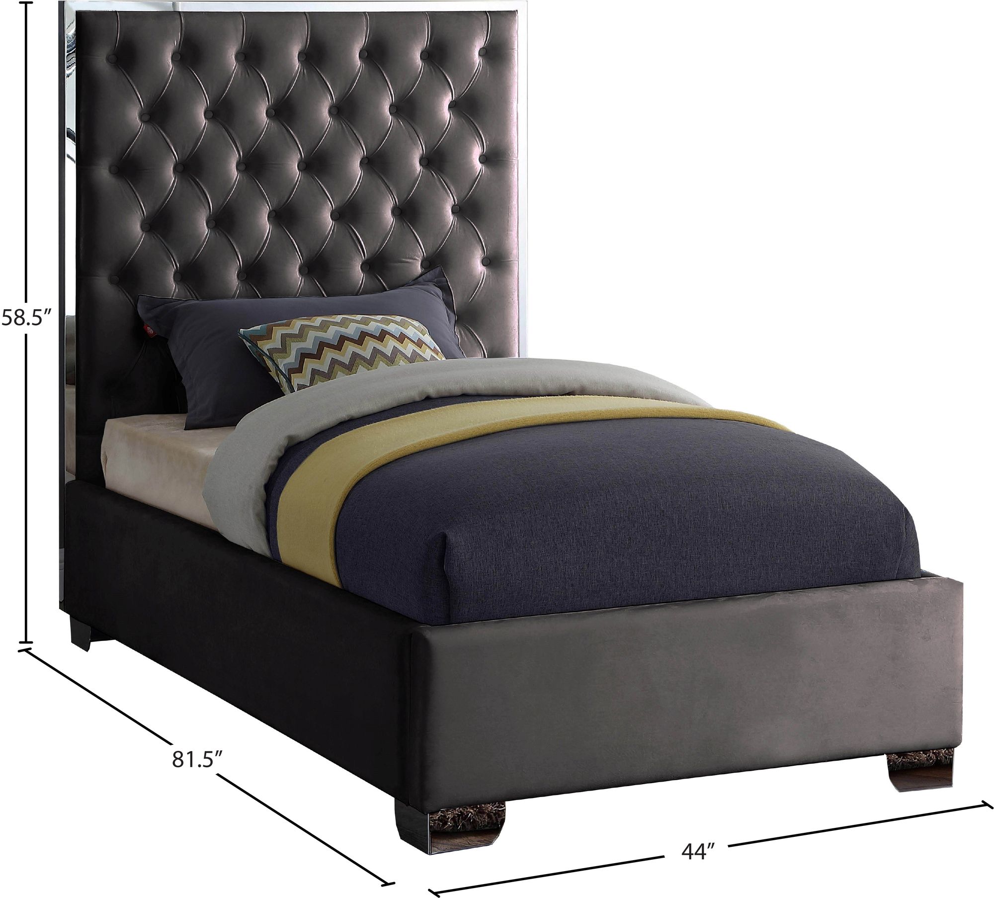 Lexi Velvet Twin Size Bed