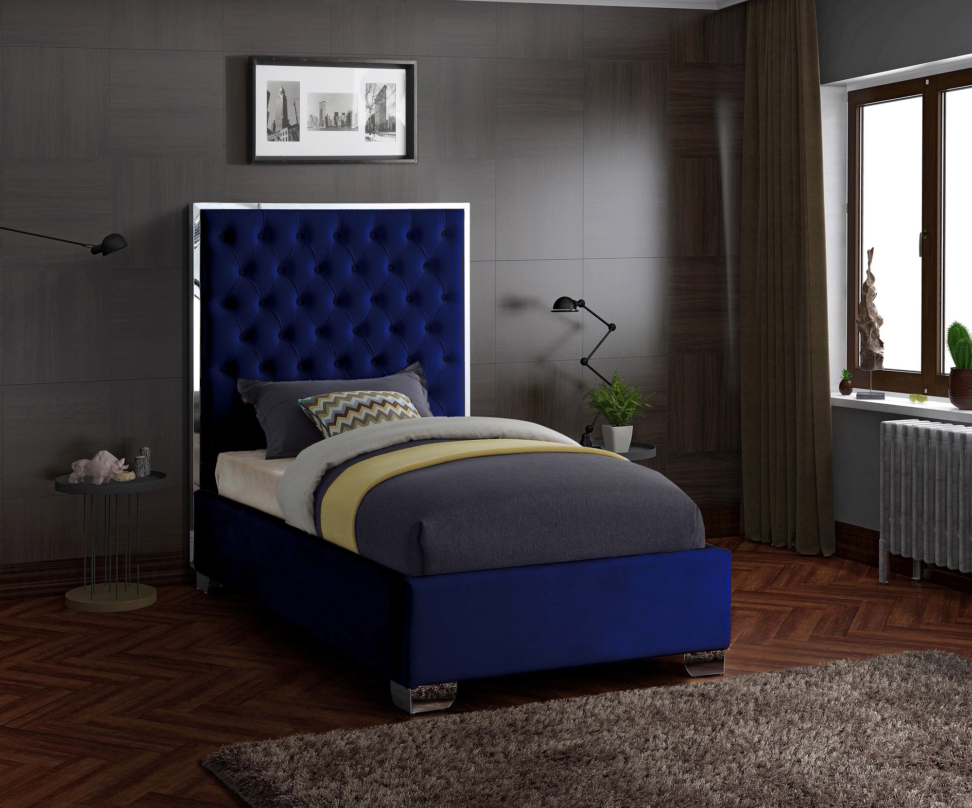 Lexi Velvet Twin Size Bed