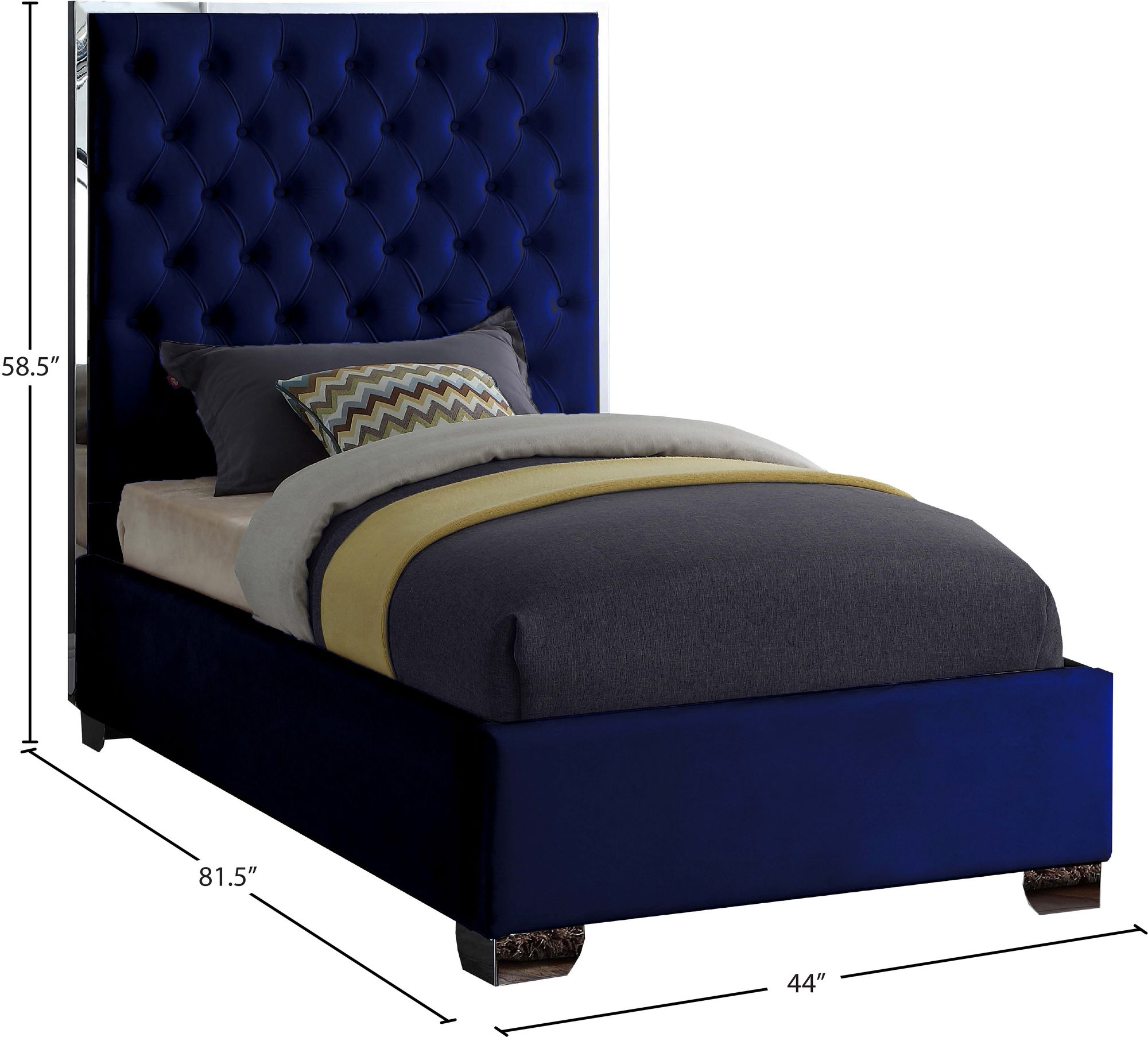 Lexi Velvet Twin Size Bed