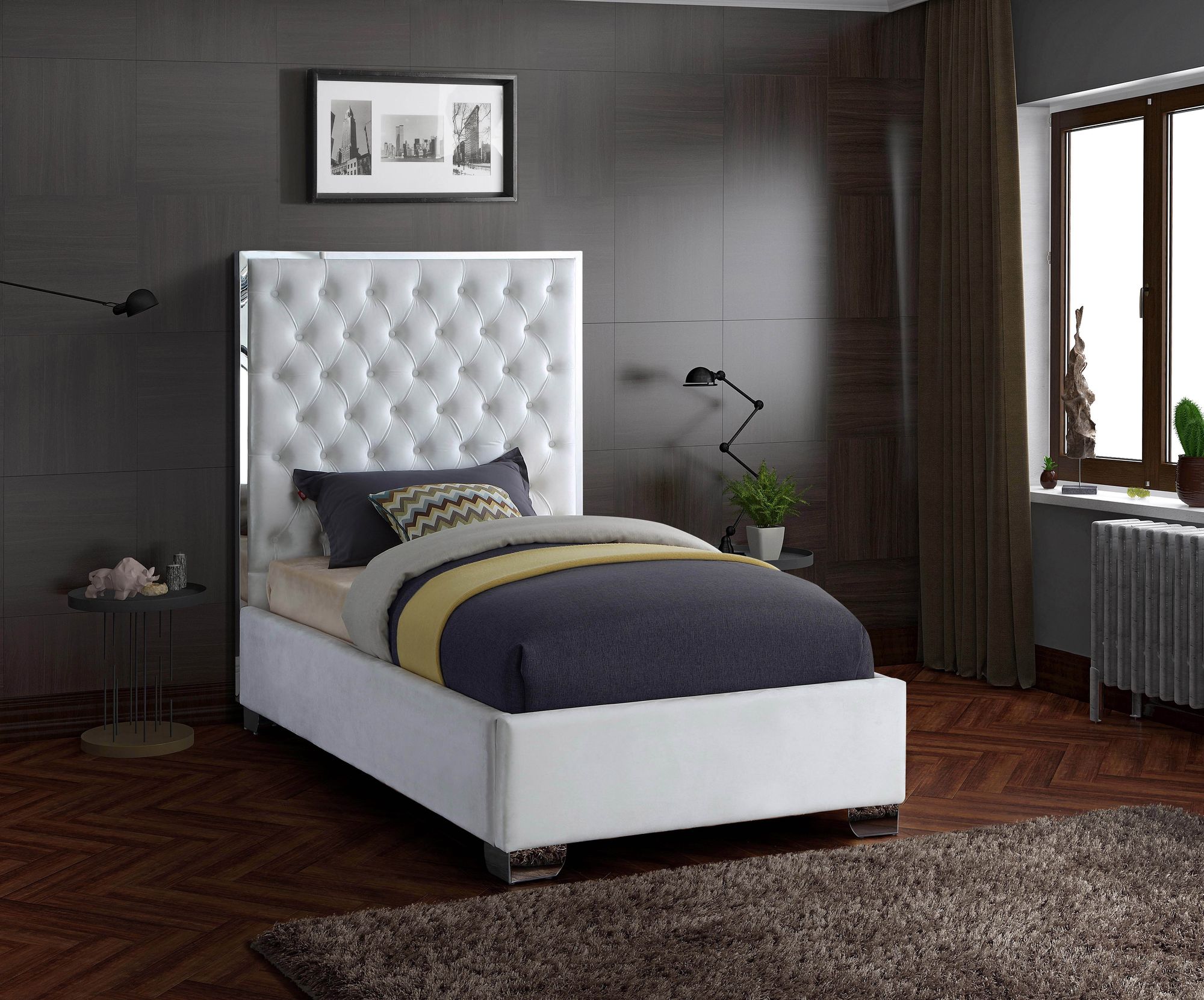 Lexi Velvet Twin Size Bed