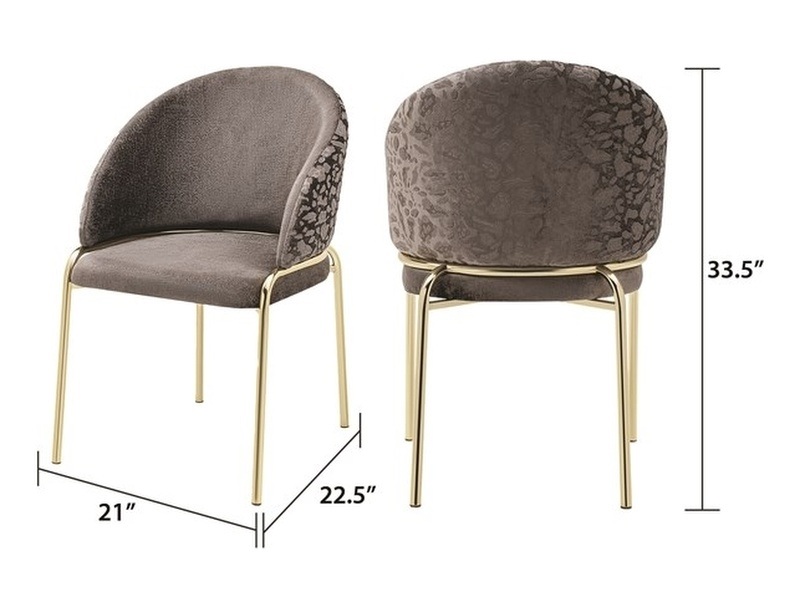 Onyx Velvet Dining Chair w/Gold Legs