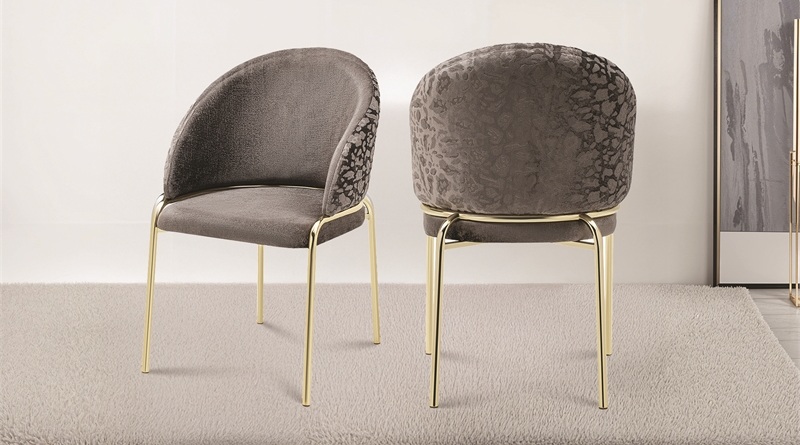 Onyx Velvet Dining Chair w/Gold Legs