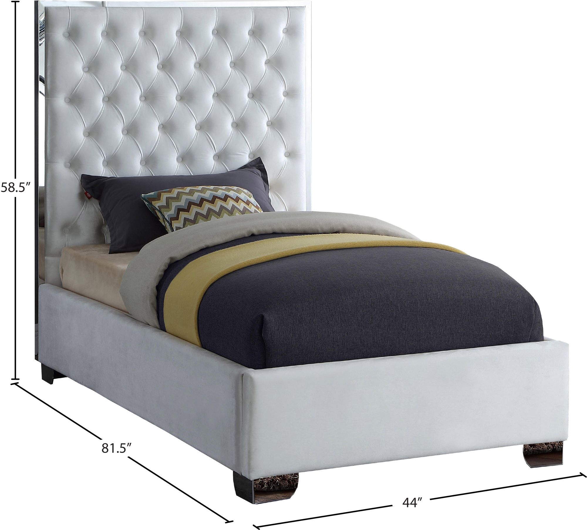 Lexi Velvet Twin Size Bed