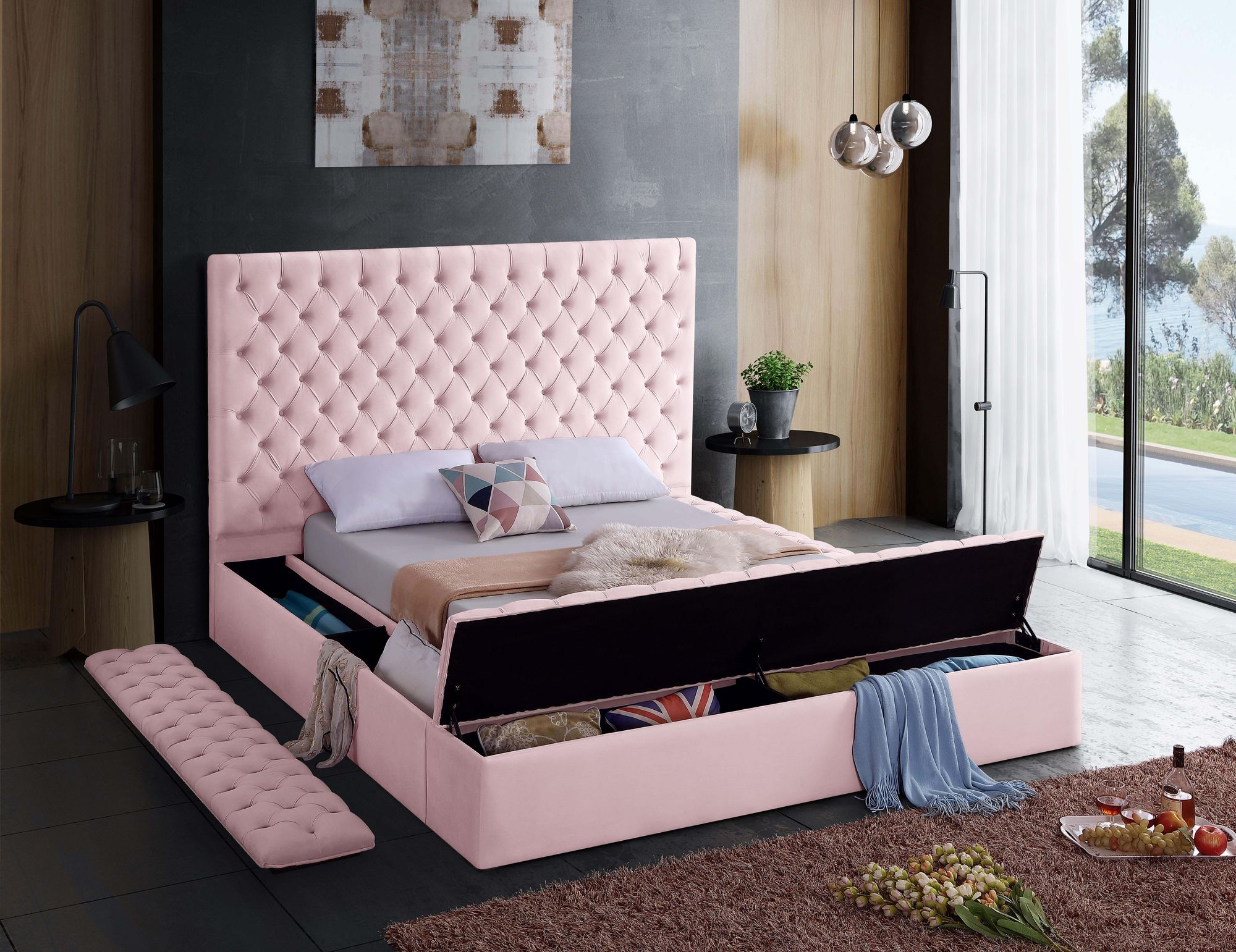 Bliss Velvet Full Size Bed