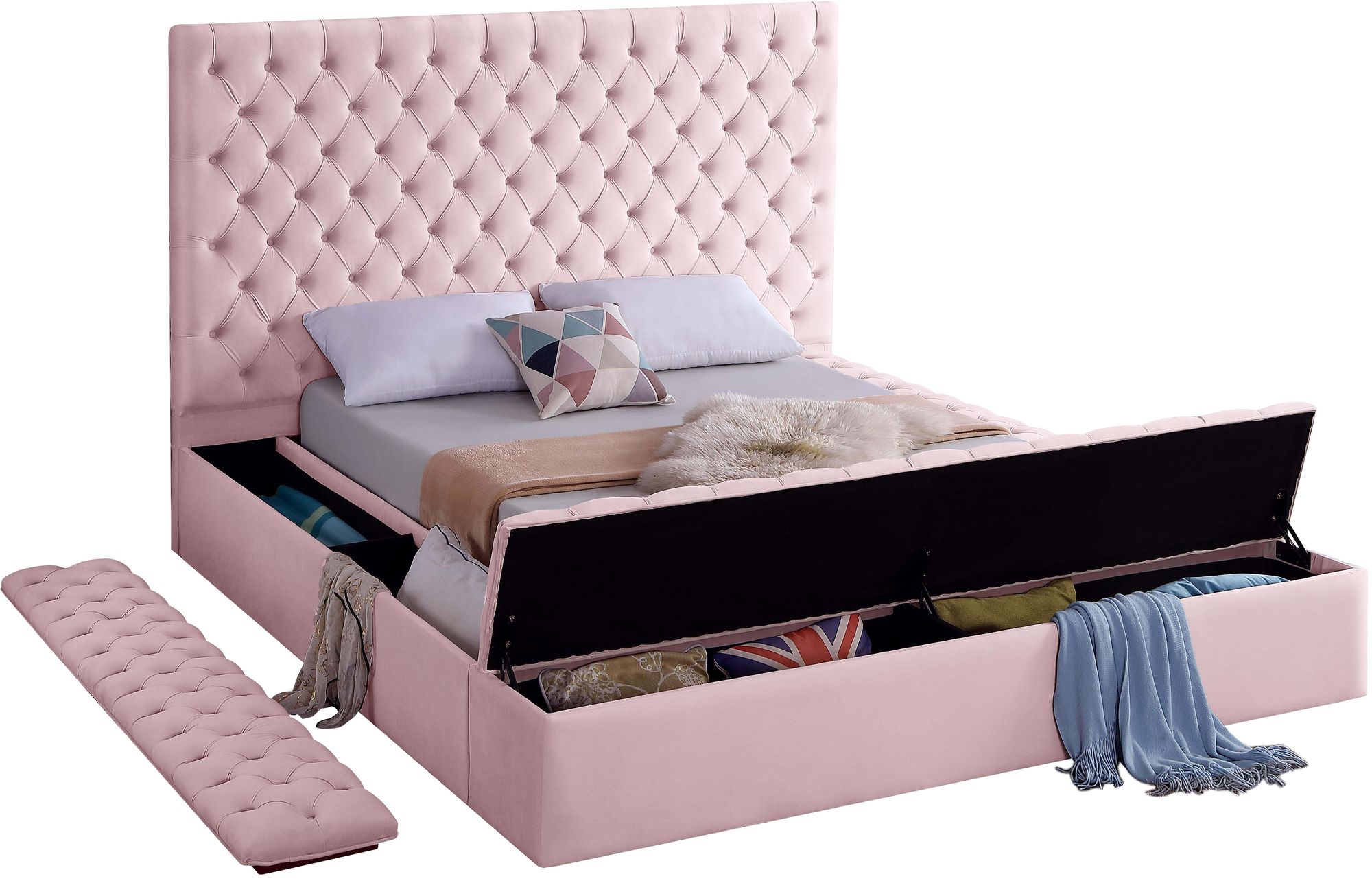 Bliss Velvet Queen Size Bed