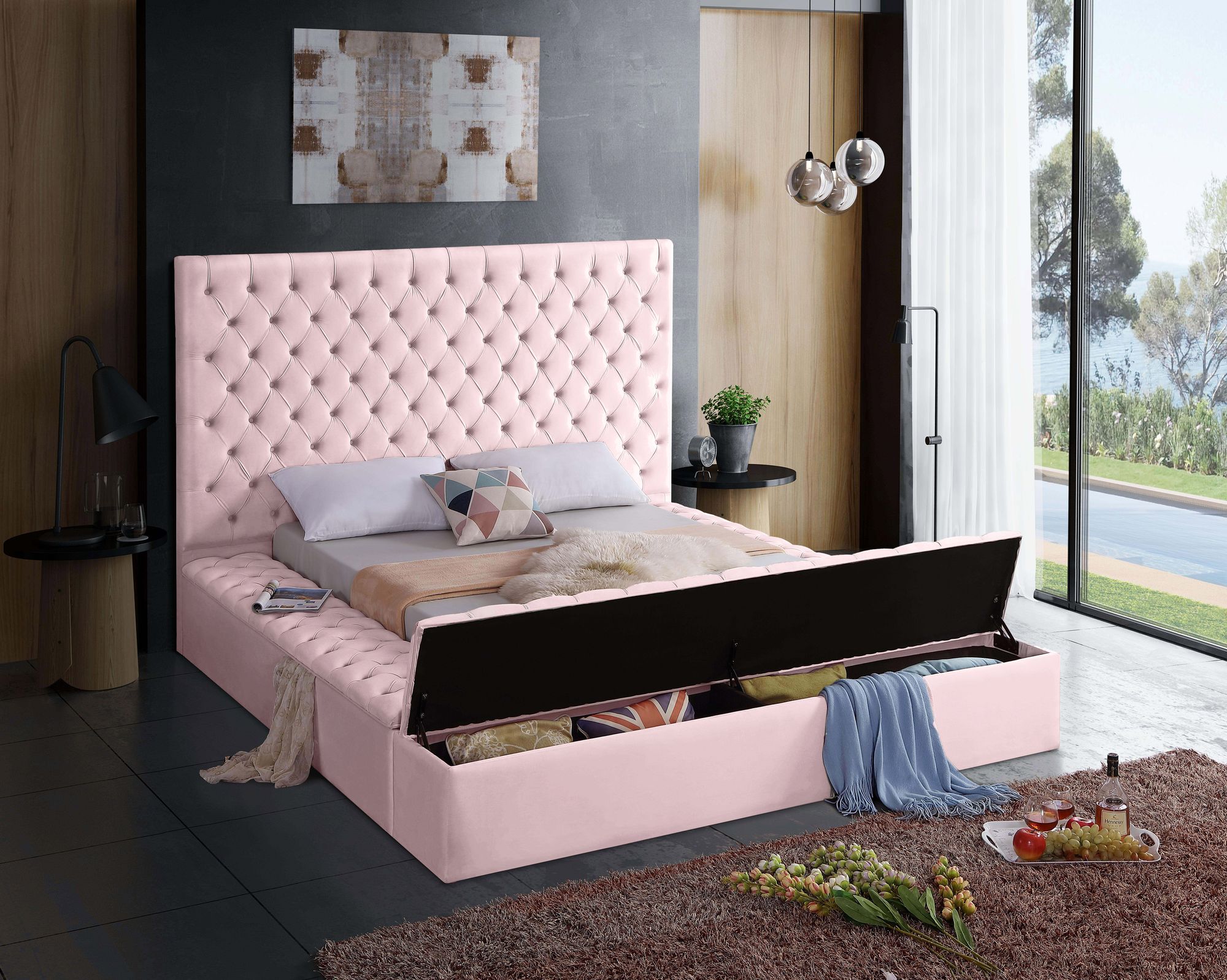 Bliss Velvet King Size Bed