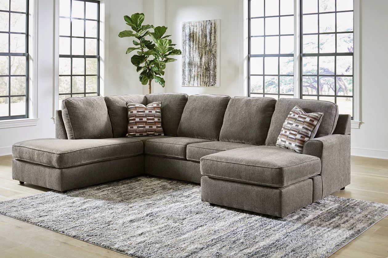 O'Phannon Polyester Fabric Sectional w/Left Chaise