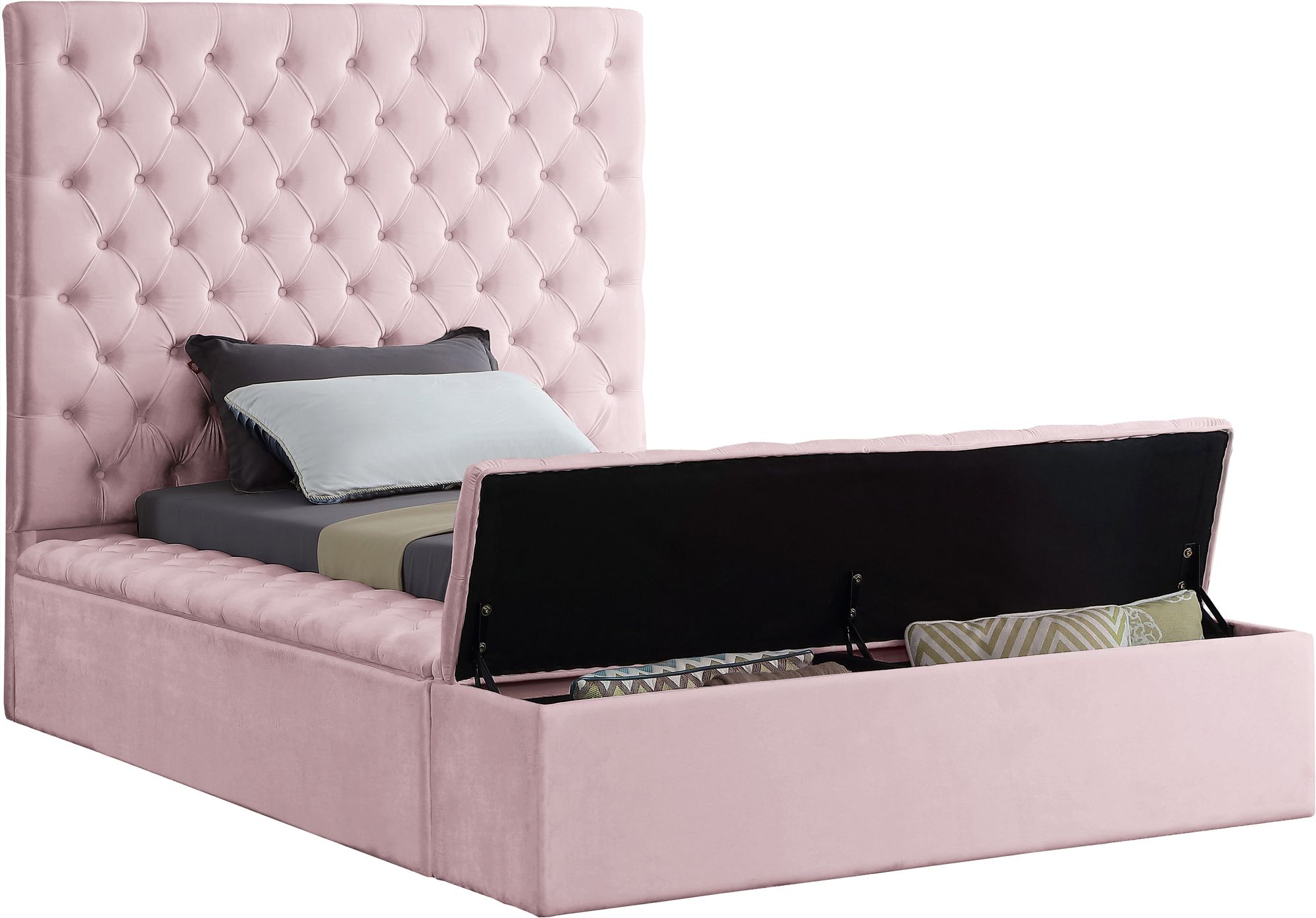 Bliss Velvet Twin Size Bed
