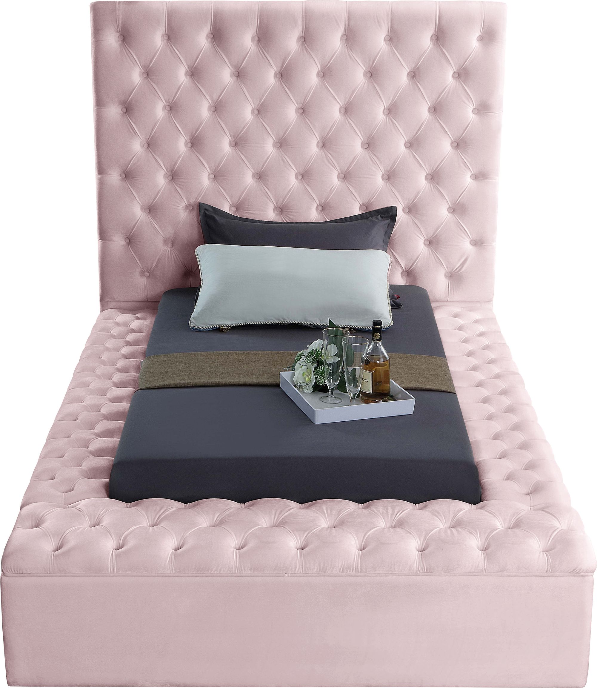 Bliss Velvet Twin Size Bed