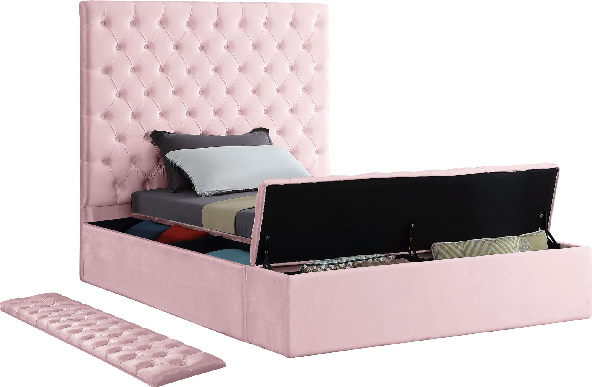 Bliss Velvet Twin Size Bed