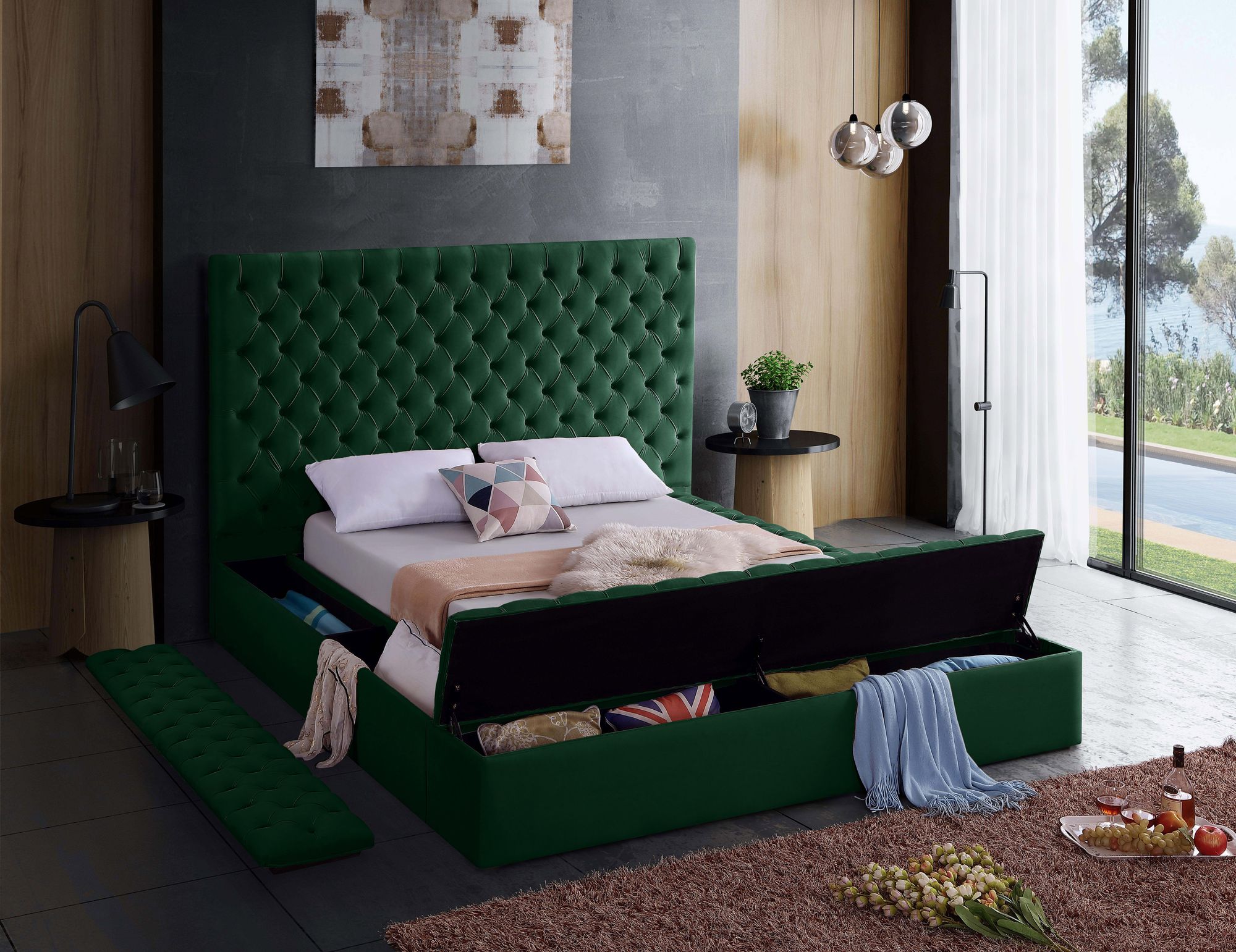 Bliss Velvet Full Size Bed