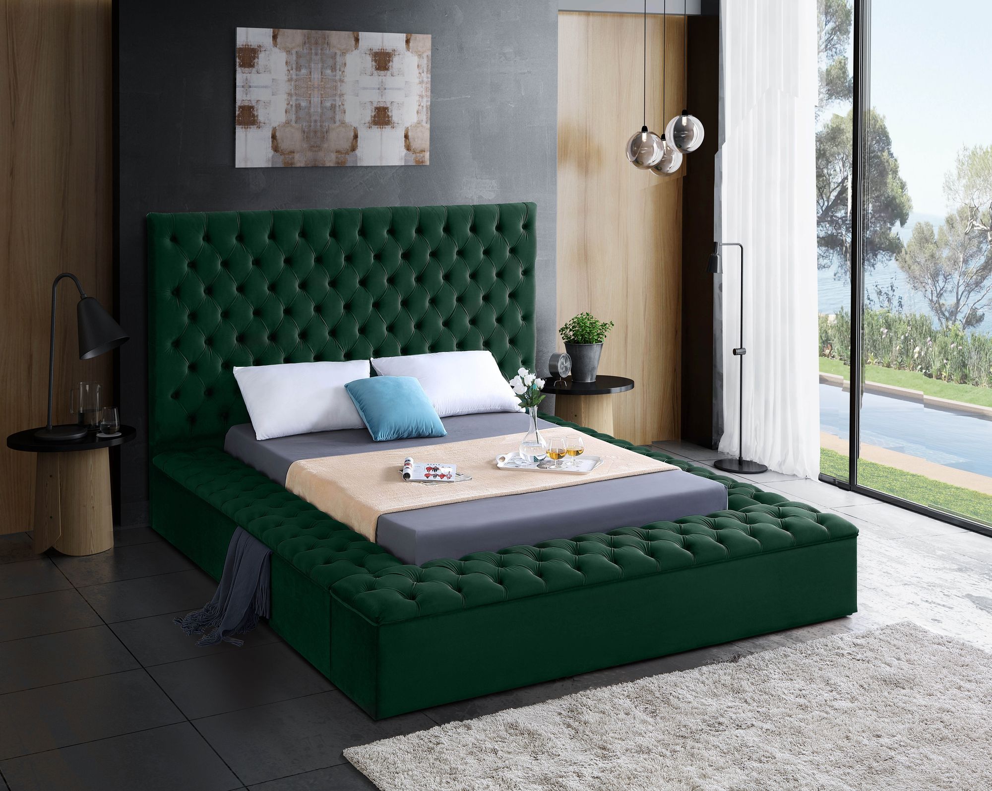 Bliss Velvet King Size Bed