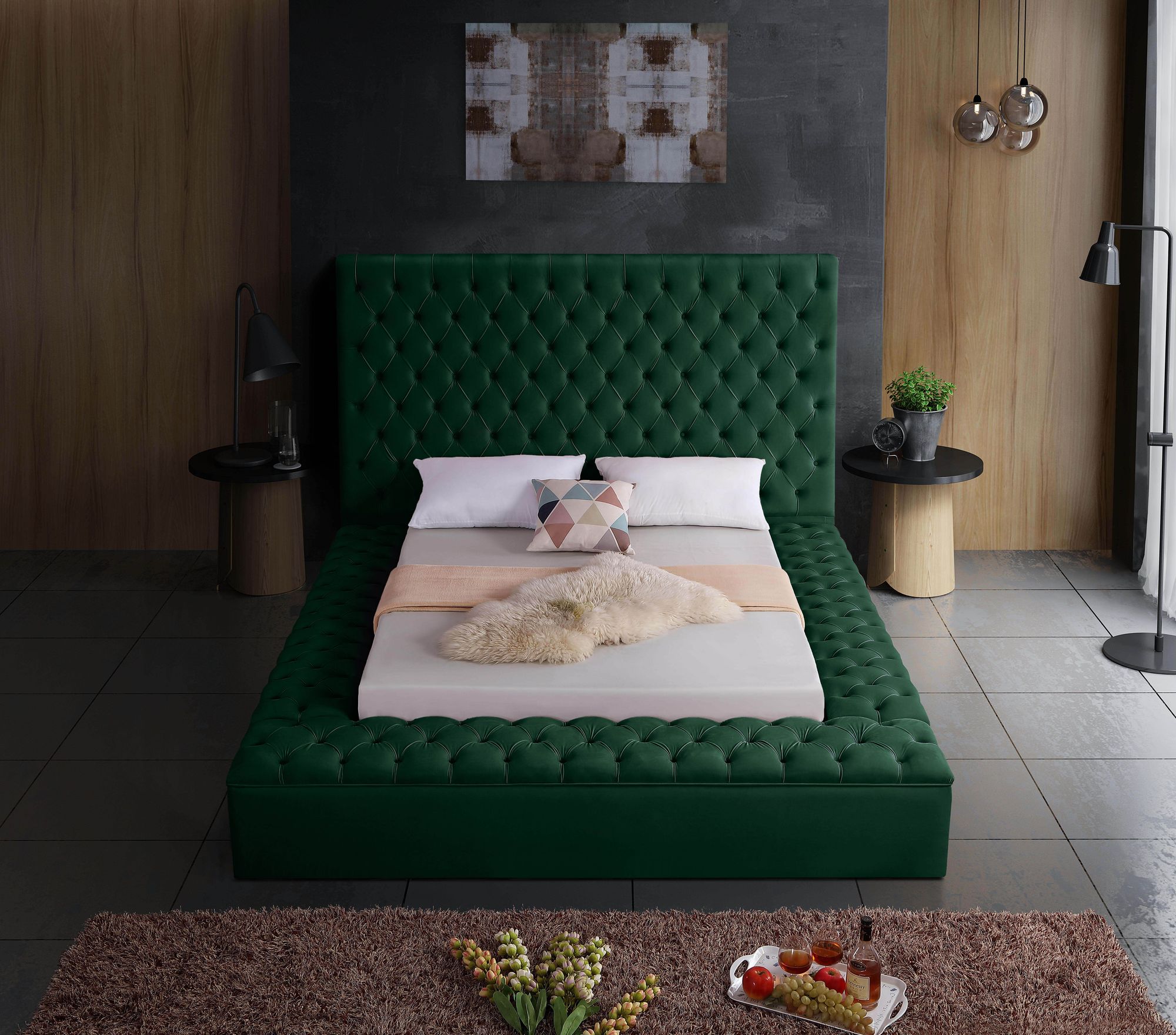 Bliss Velvet Queen Size Bed