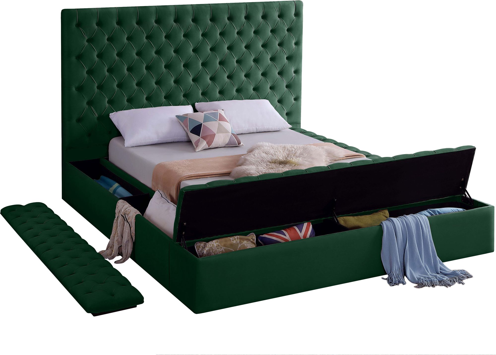 Bliss Velvet Queen Size Bed