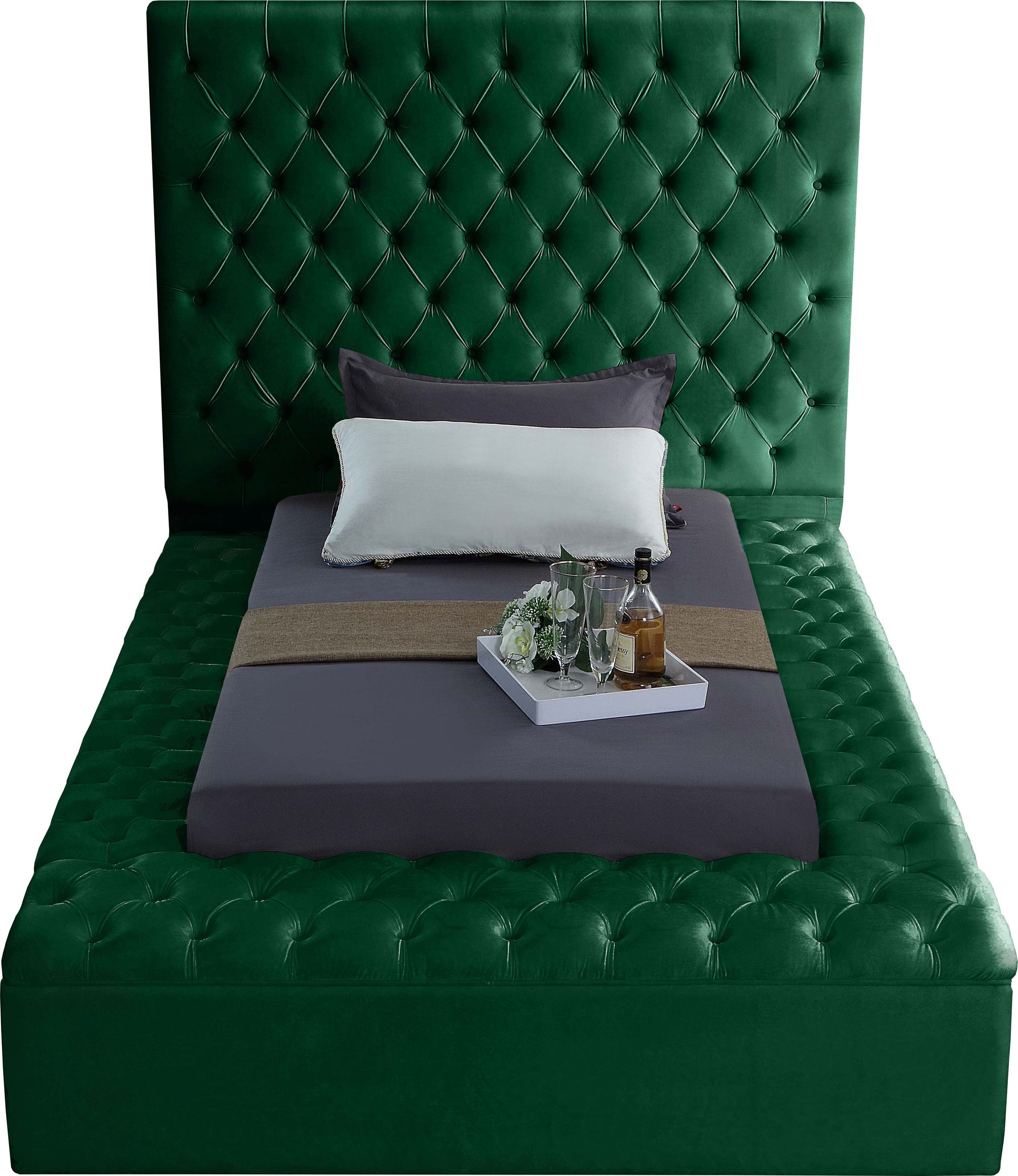 Bliss Velvet Twin Size Bed
