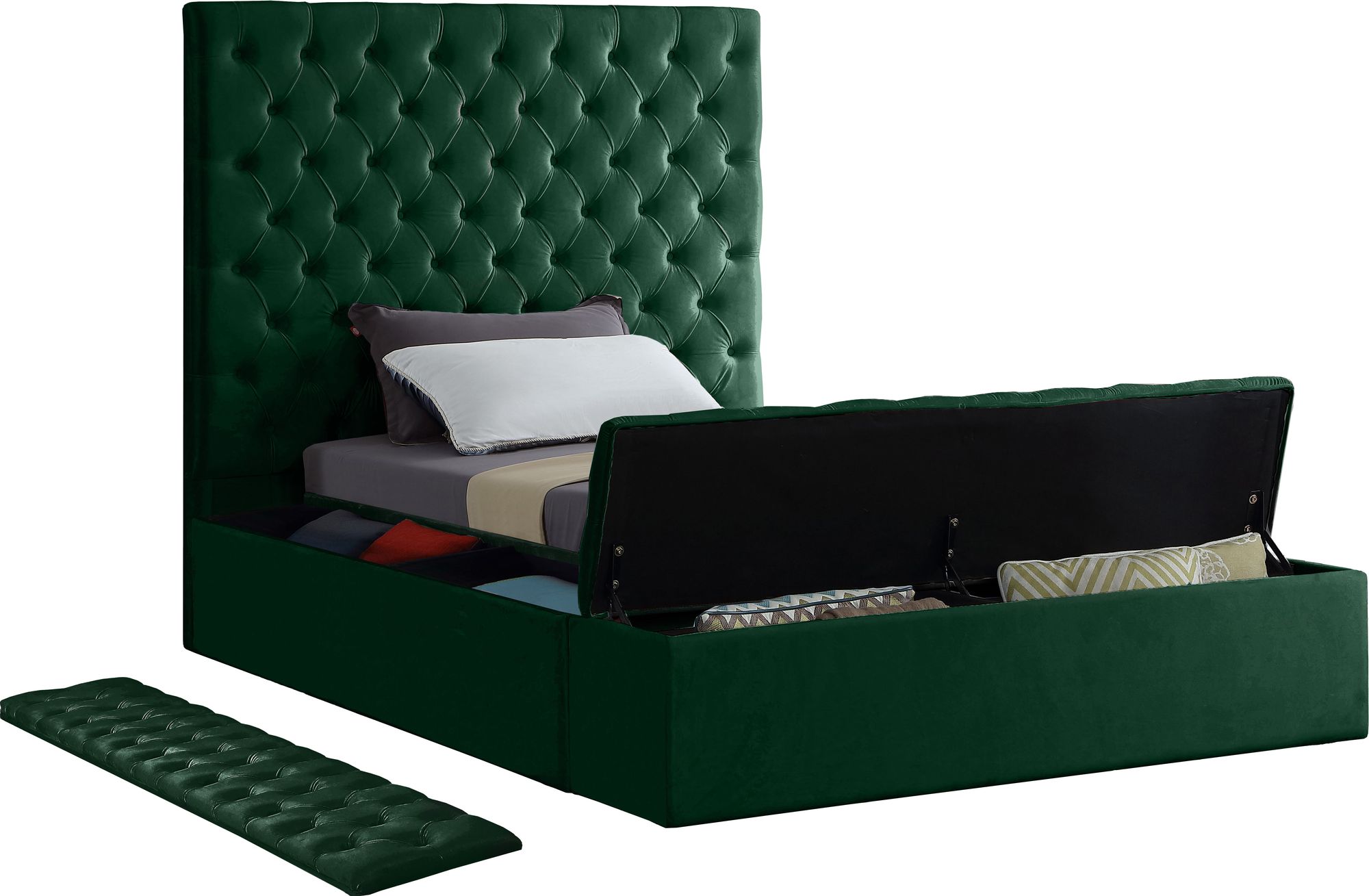 Bliss Velvet Twin Size Bed
