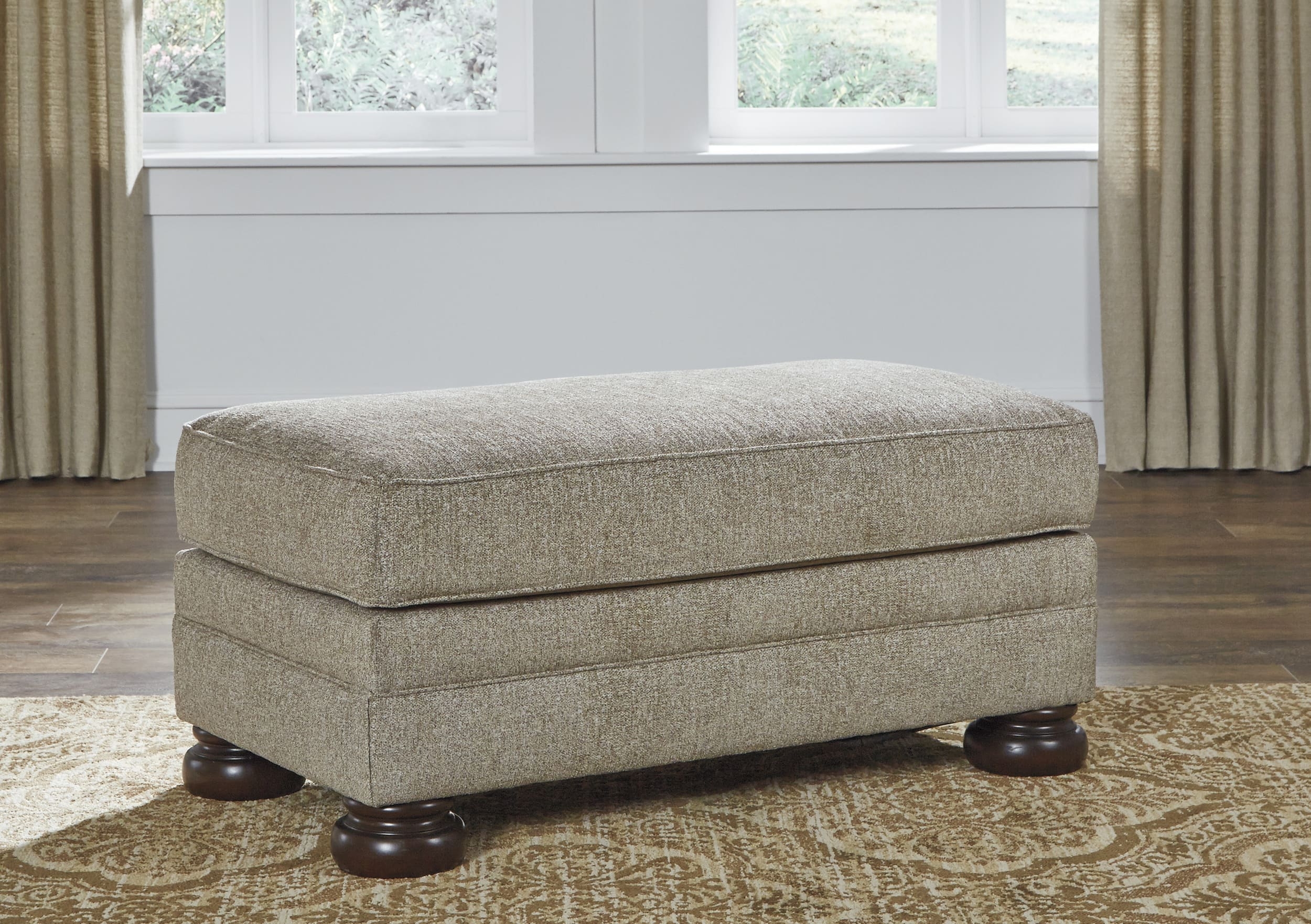 Kananwood Polyester Oatmeal Ottoman by Ashley