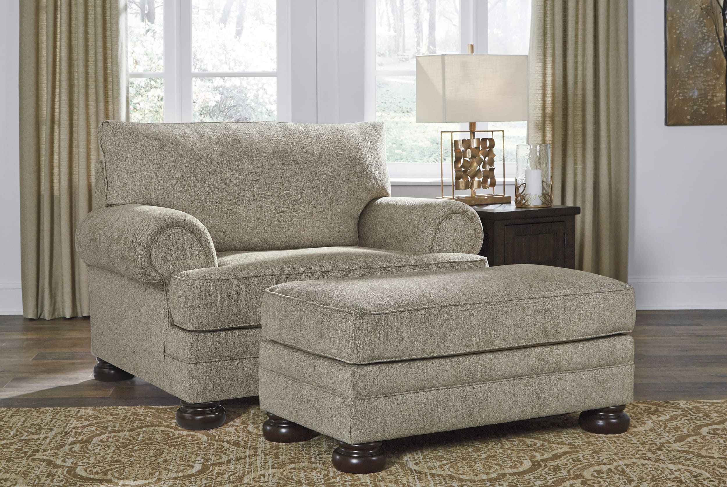 Ashley Kananwood Chair and Ottoman