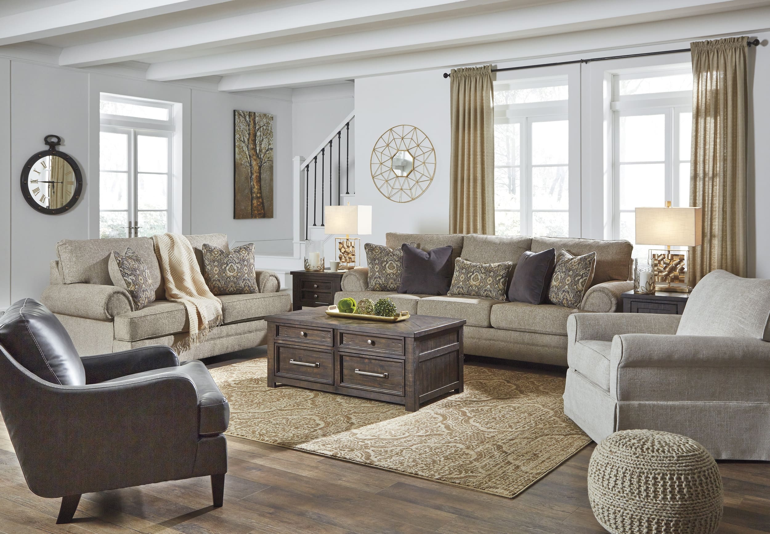 Kananwood Sofa, Loveseat, Chair and Ottoman