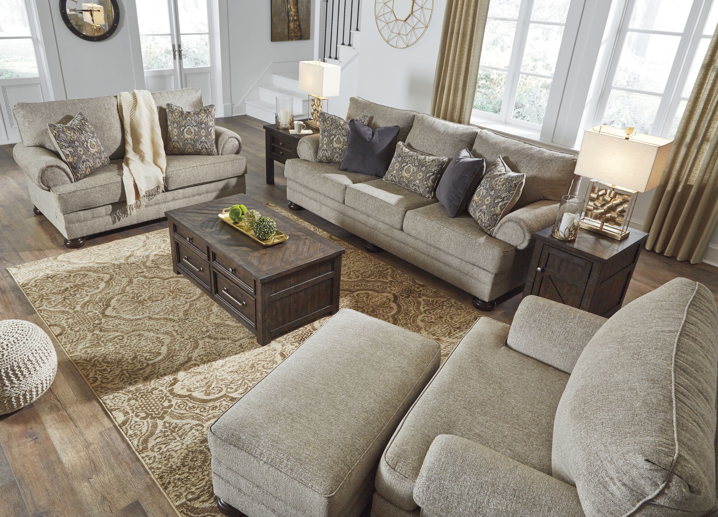 Ashley Kananwood Polyester Sofa Living Room Set