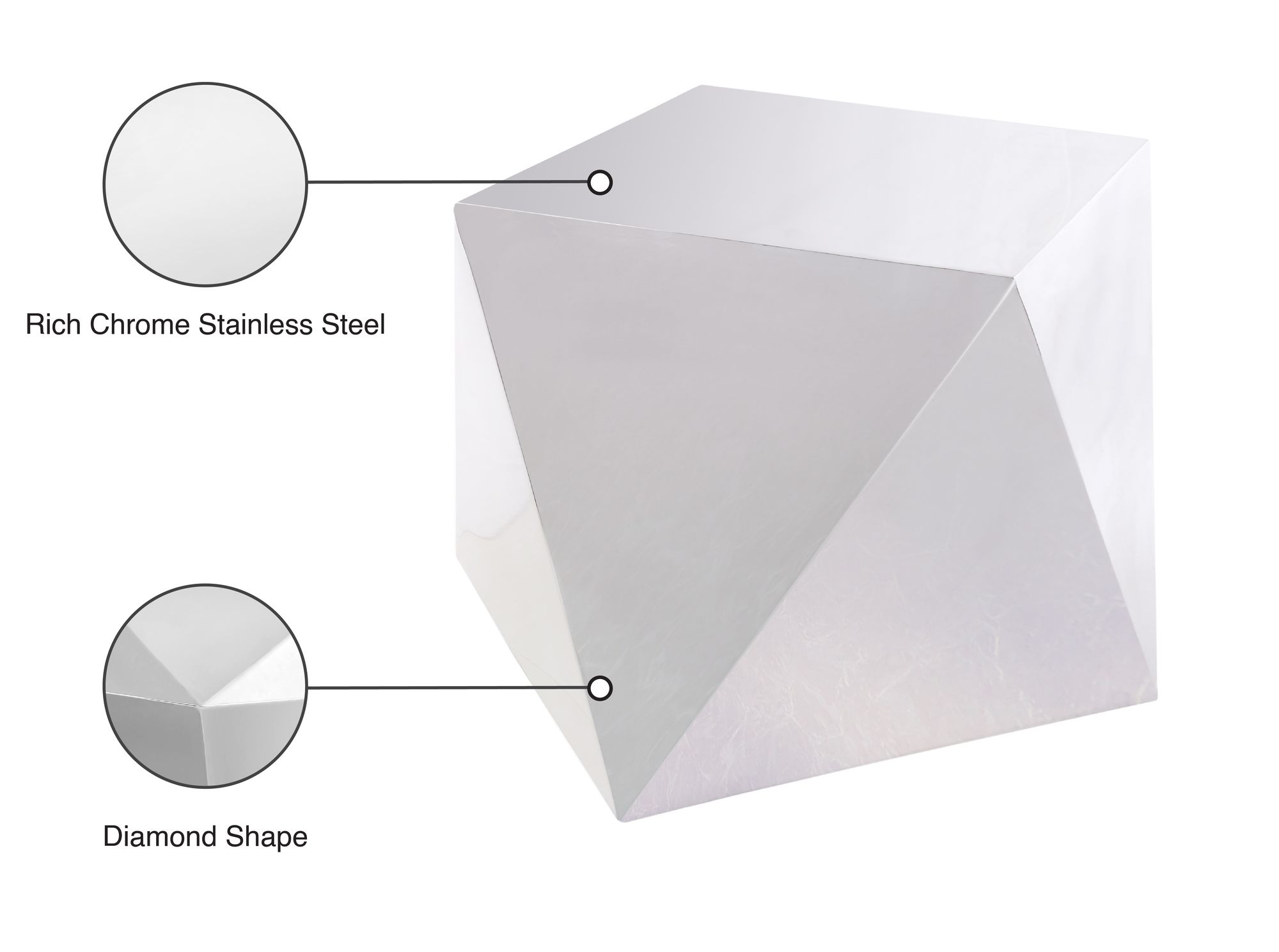 Gemma 20" Diamond Steel End Table