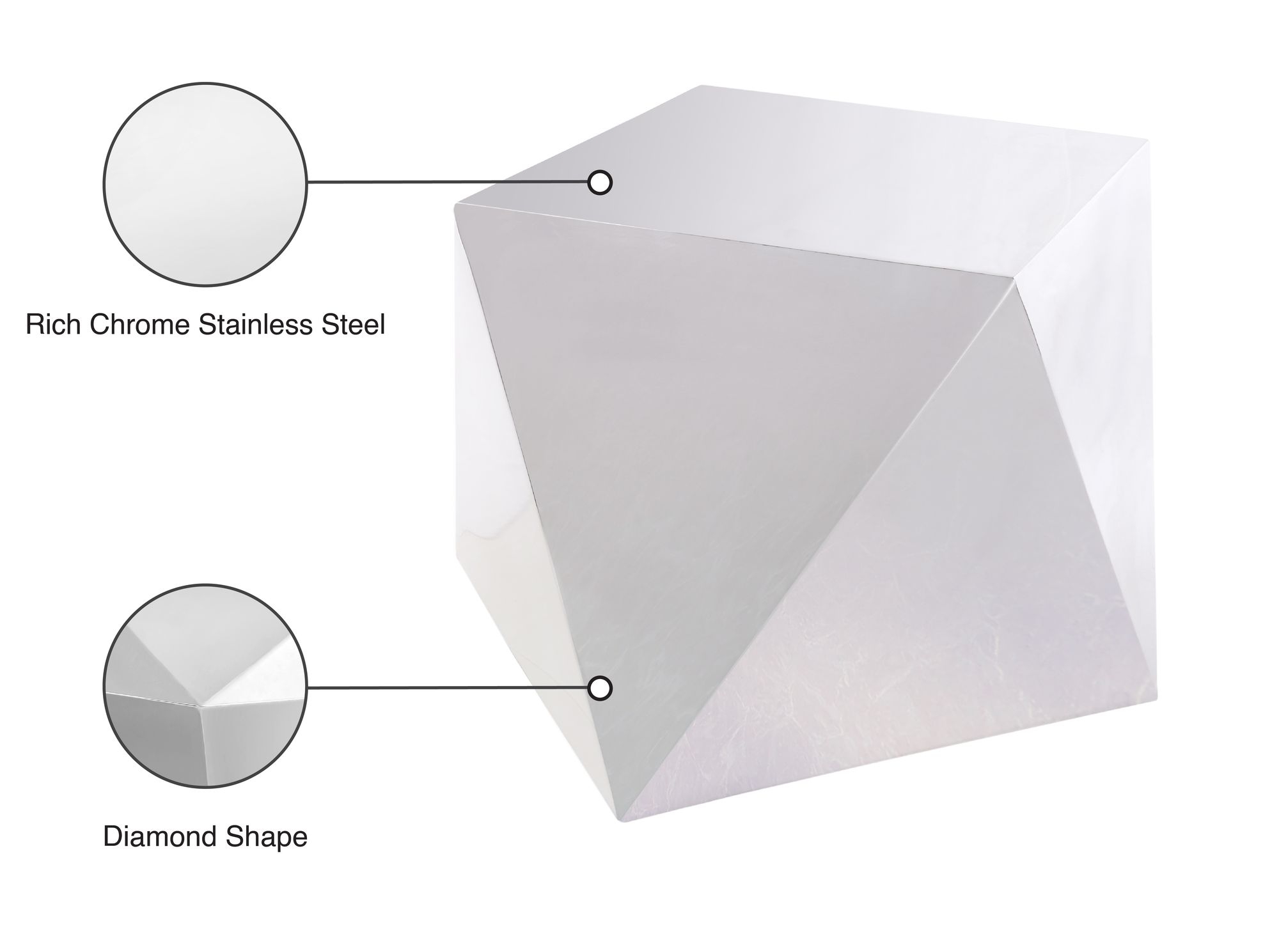 Gemma 20" Diamond Steel End Table