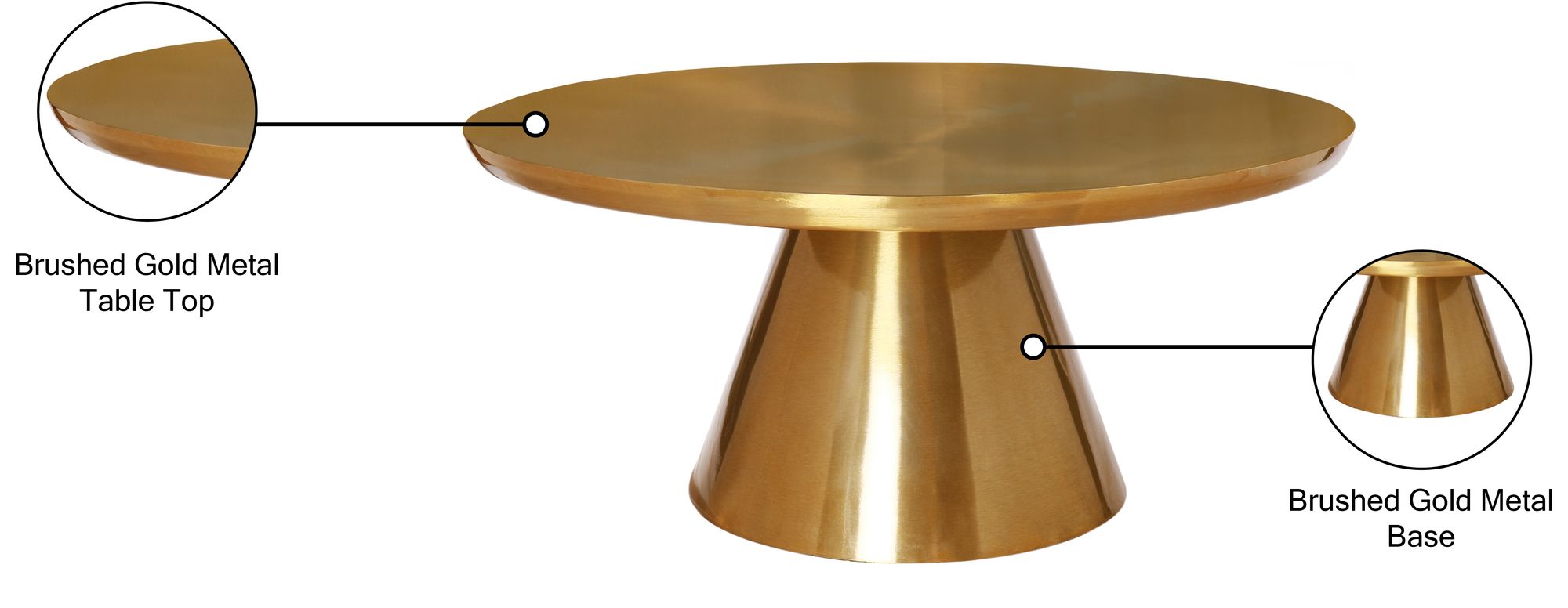 Martini 36" Round Stainless Steel Coffee Table