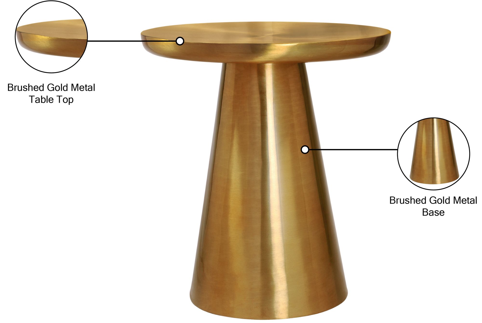 Martini 20" Round Brushed Stainless Steel End Table