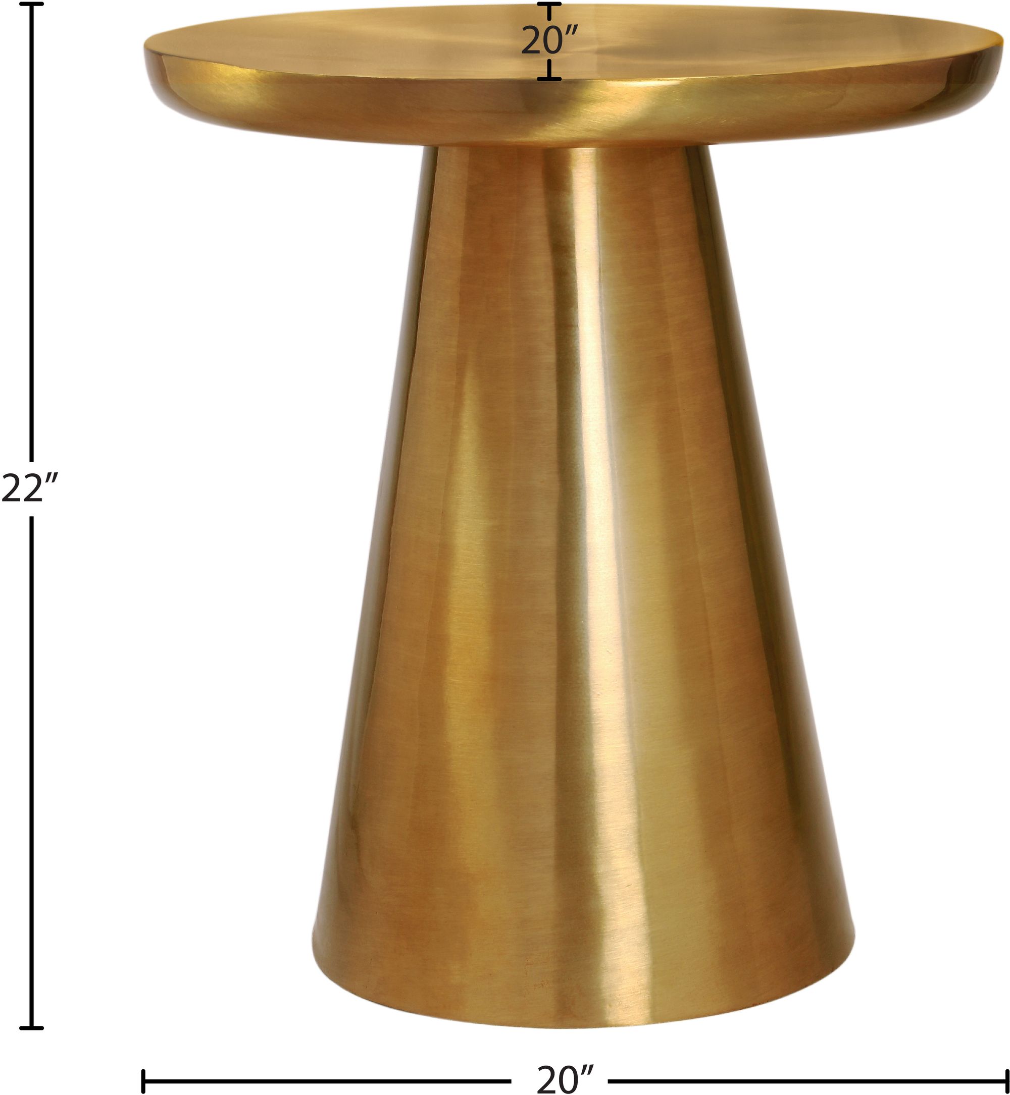 Martini 20" Round Brushed Stainless Steel End Table