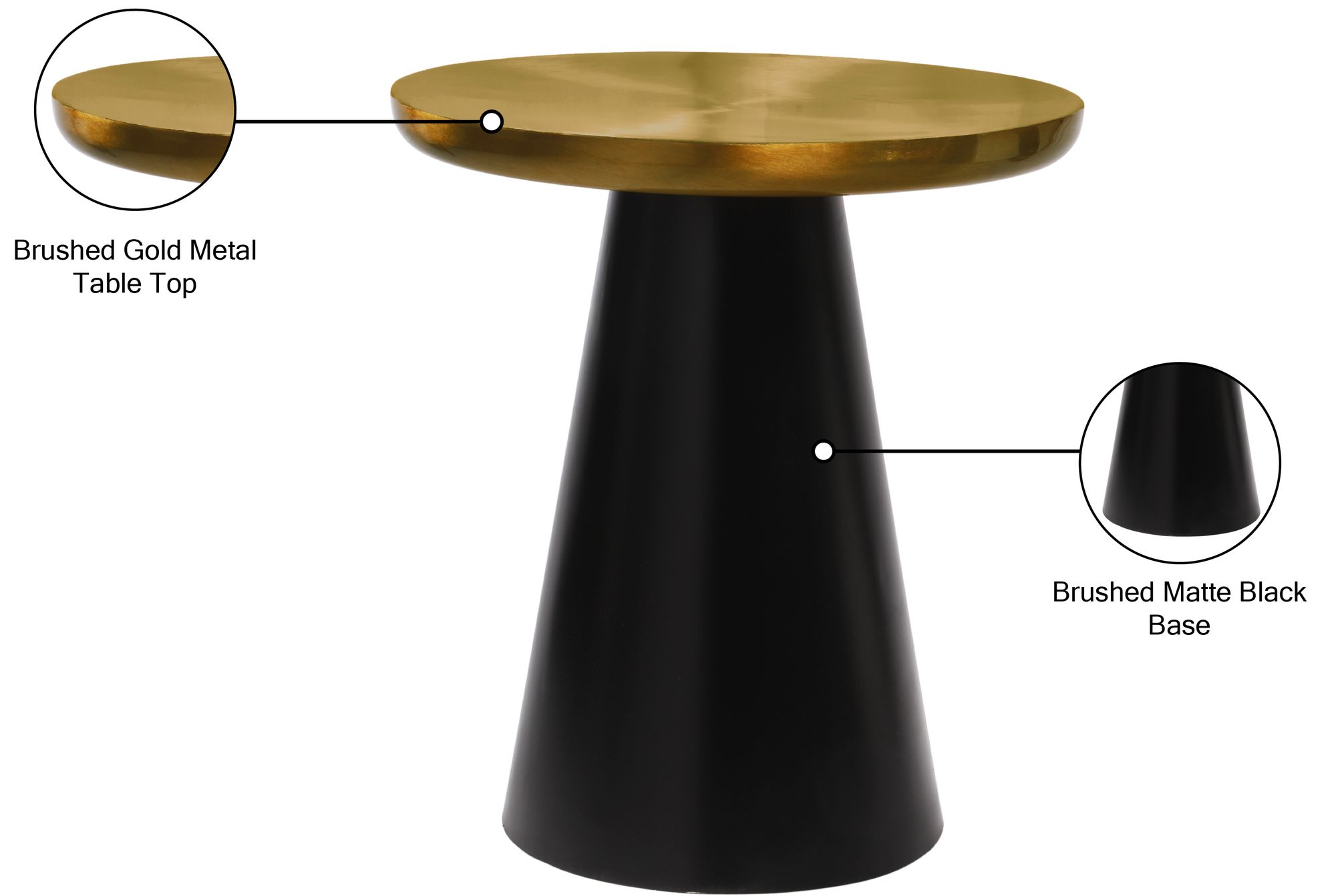 Martini 20" Round Brushed Stainless Steel End Table