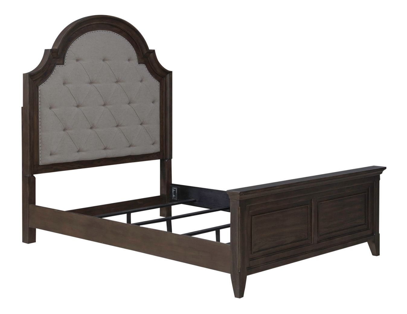 Paradise Valley Upholstered Bedroom Set | Saddle Brown Oak