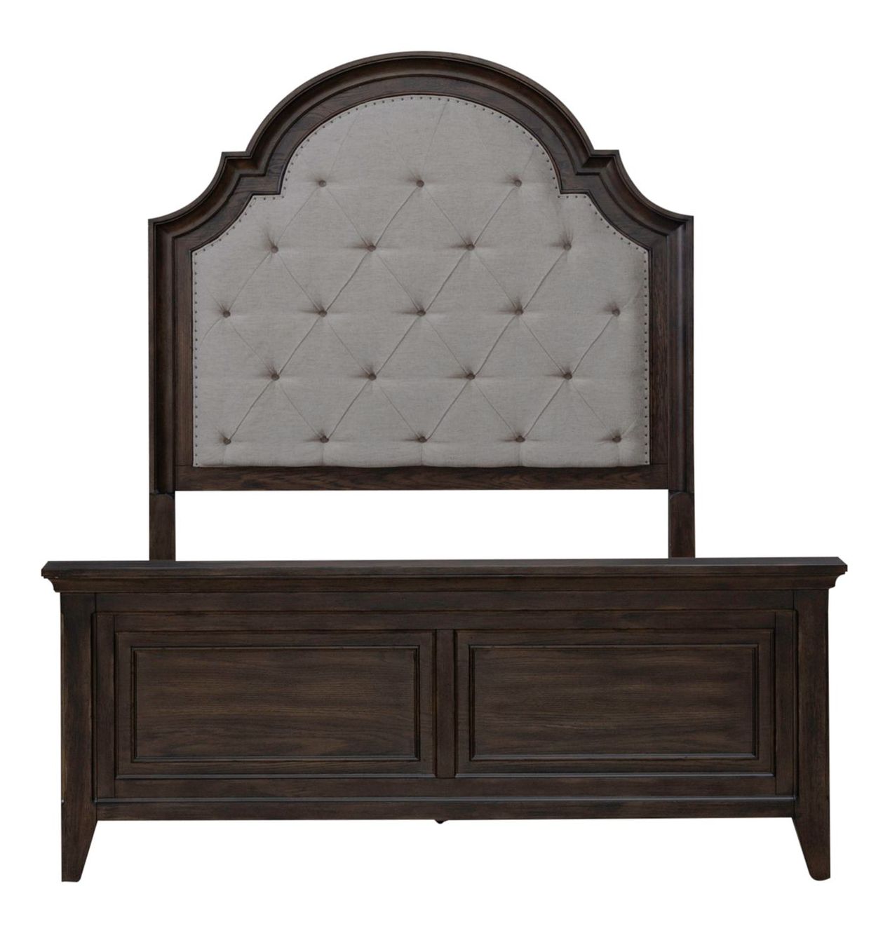 Paradise Valley Tweed Fabric/Wood Upholstered Queen Size Bed