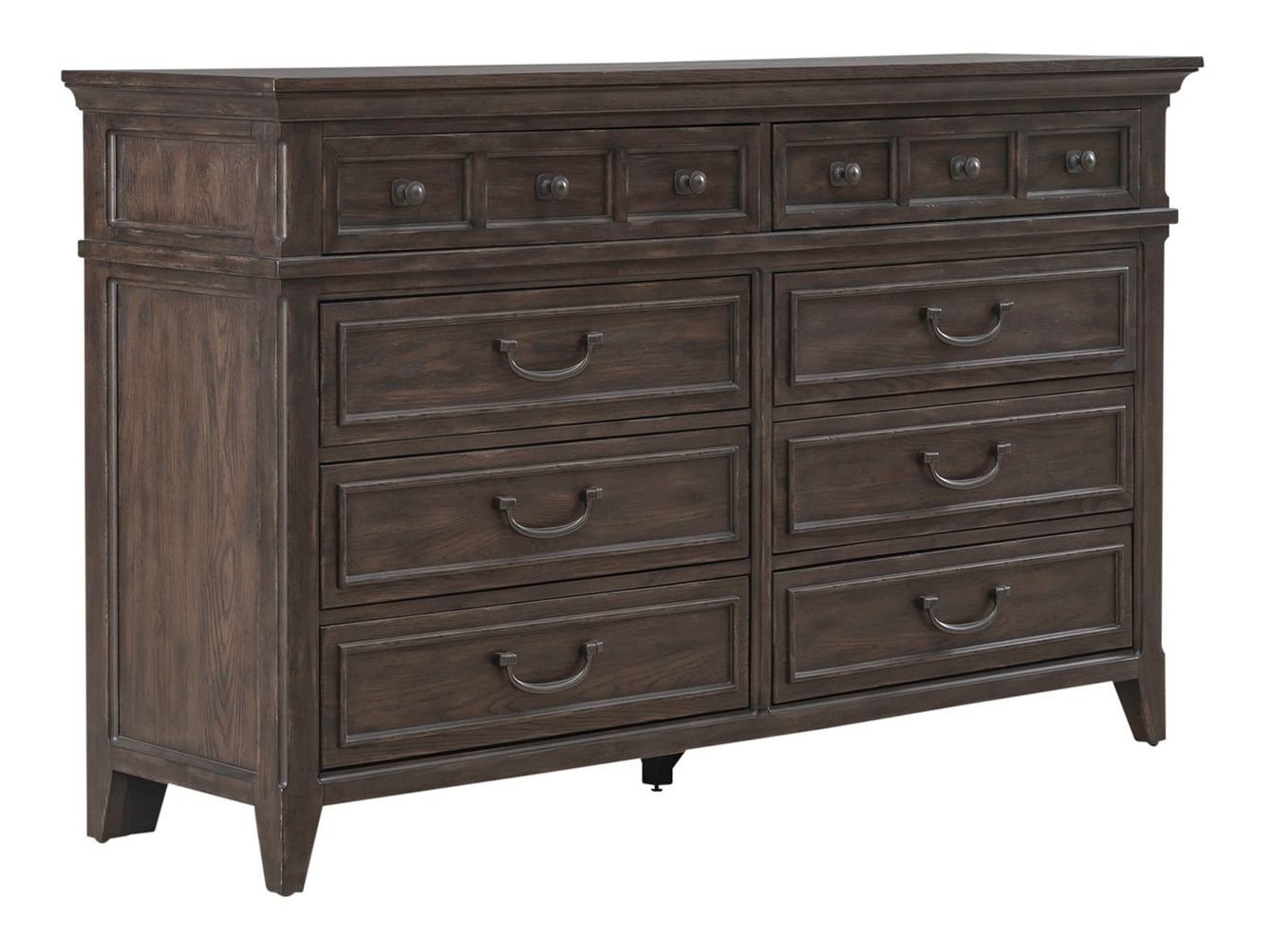 Paradise Valley Upholstered Bedroom Set | Saddle Brown Oak