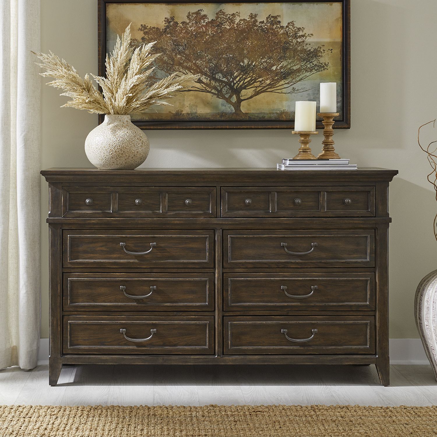 Paradise Valley Wood Dresser w/8 Drawers