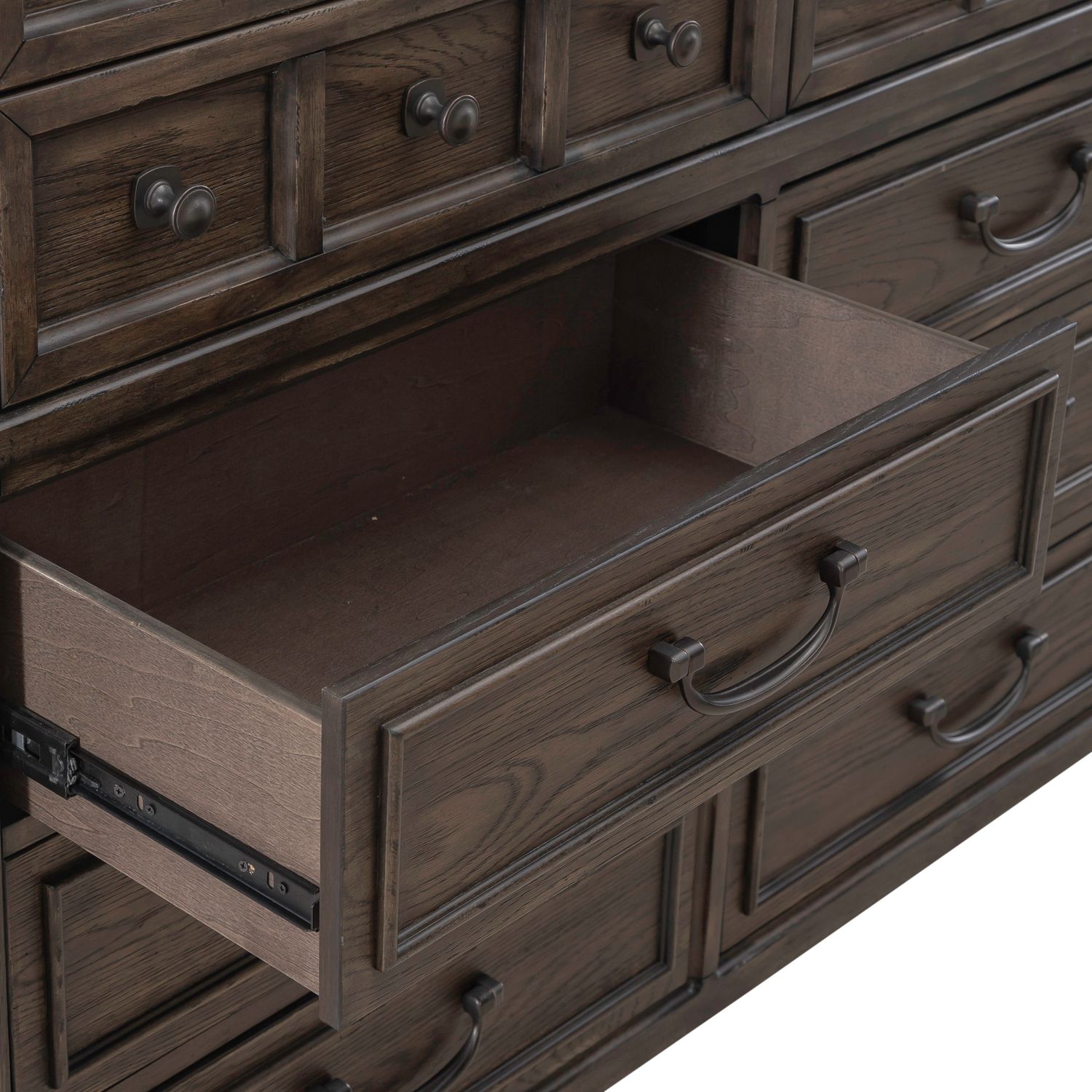 Paradise Valley Upholstered Bedroom Set | Saddle Brown Oak