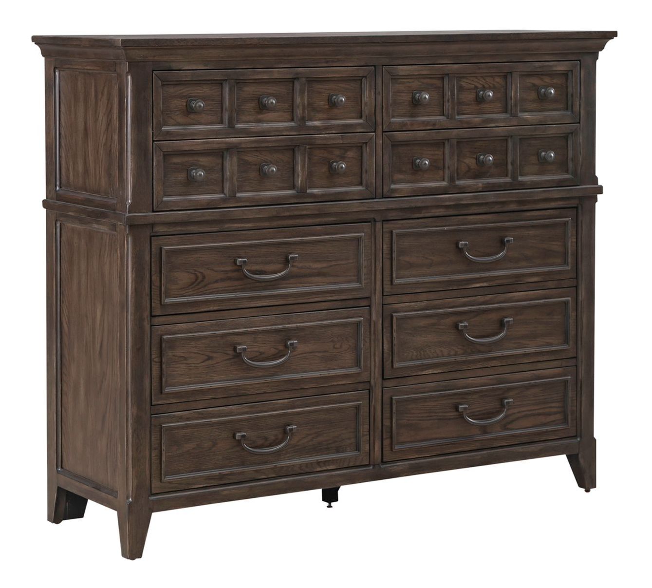 Paradise Valley Upholstered Bedroom Set | Saddle Brown Oak