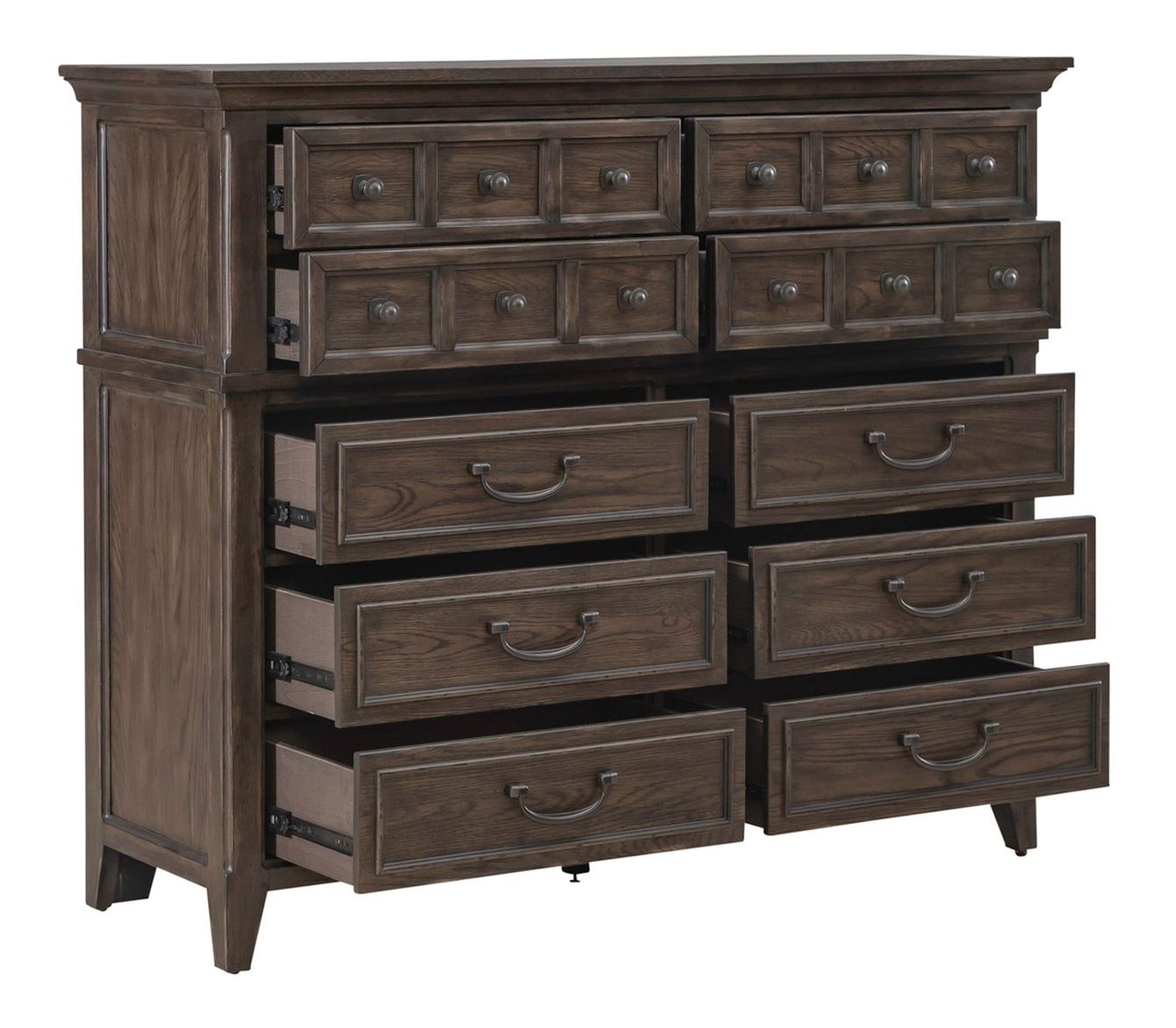 Paradise Valley Upholstered Bedroom Set | Saddle Brown Oak
