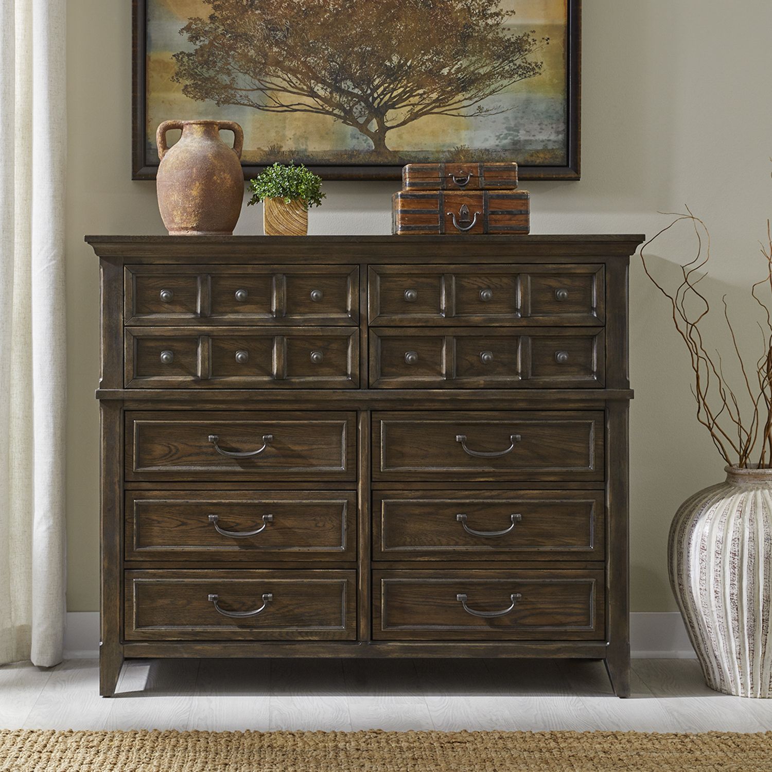 Paradise Valley Wood Panel Bedroom Set | Saddle Brown | Liberty