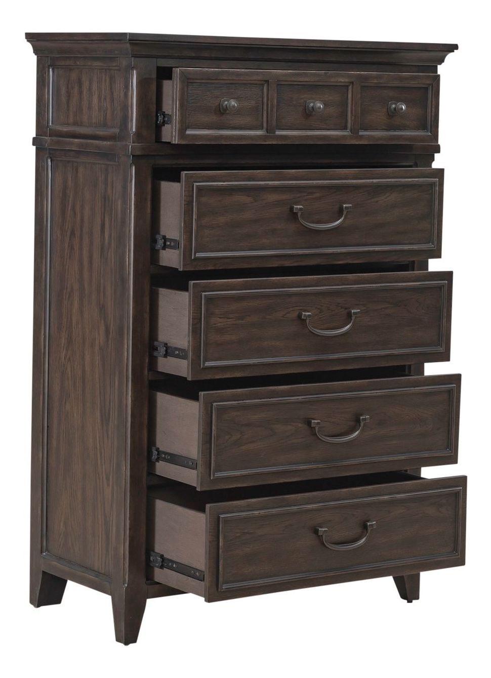 Paradise Valley Upholstered Bedroom Set | Saddle Brown Oak