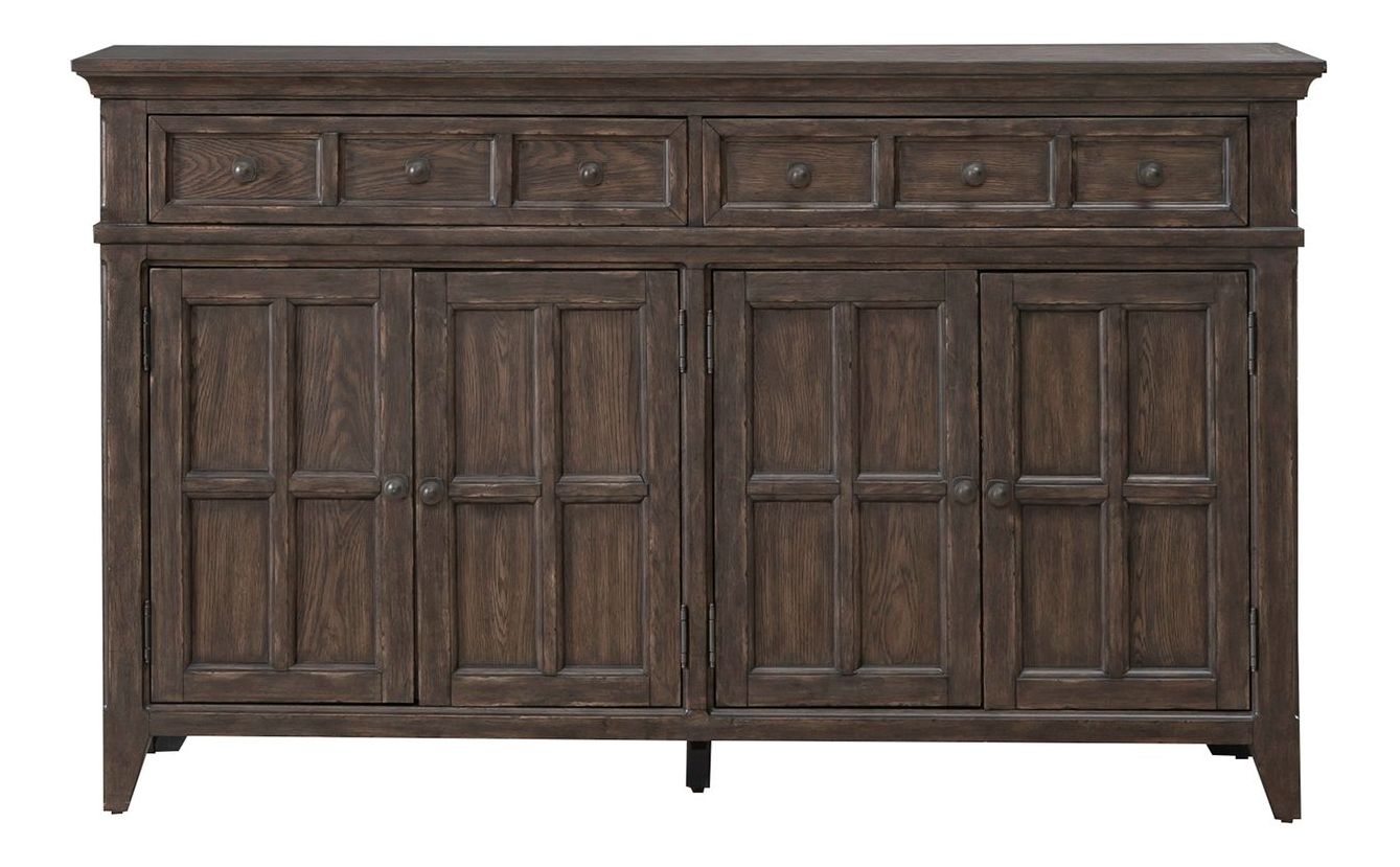 Paradise Valley Trestle Dining Room Set | Saddle Brown Oak