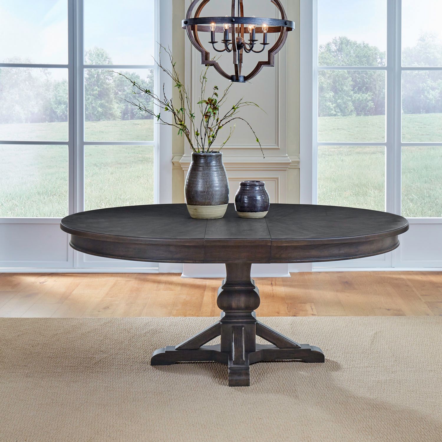 Paradise Valley Round Wood Extendable Dining Table