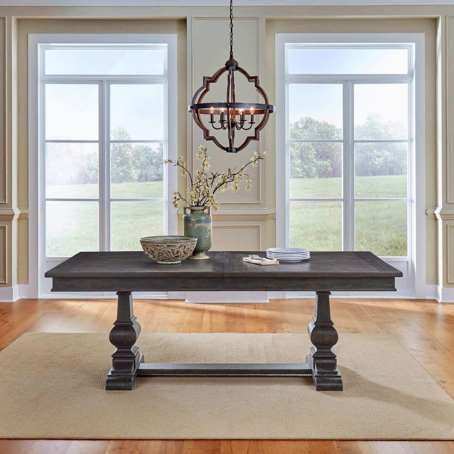 Paradise Valley Trestle Dining Set | Saddle Brown | Extendable