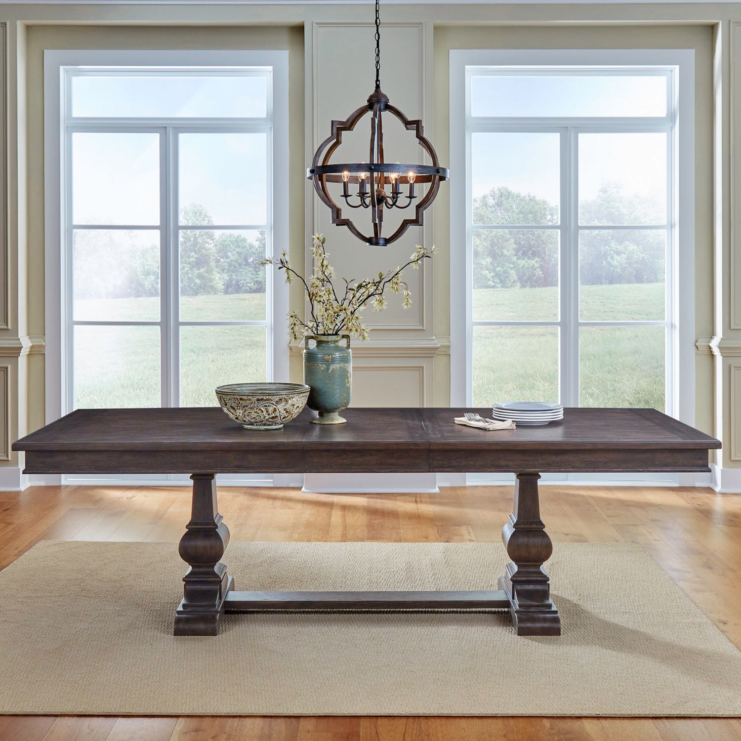 Paradise Valley Rectangular Wood Extendable Trestle Dining Table