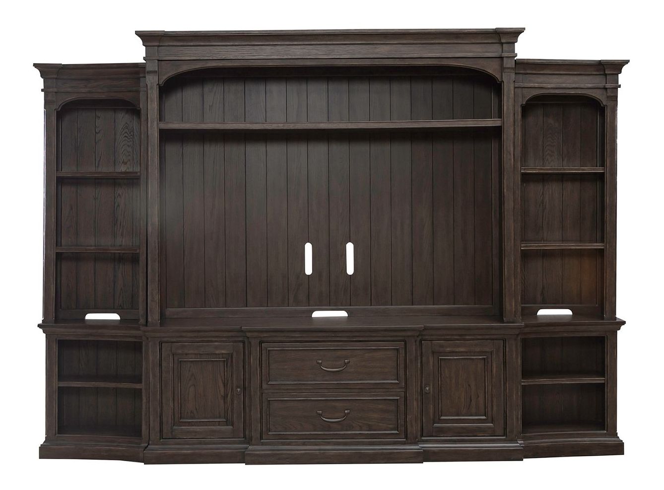 Paradise Valley Wood Entertainment Center w/Piers & 2 Drawers & 2 Doors