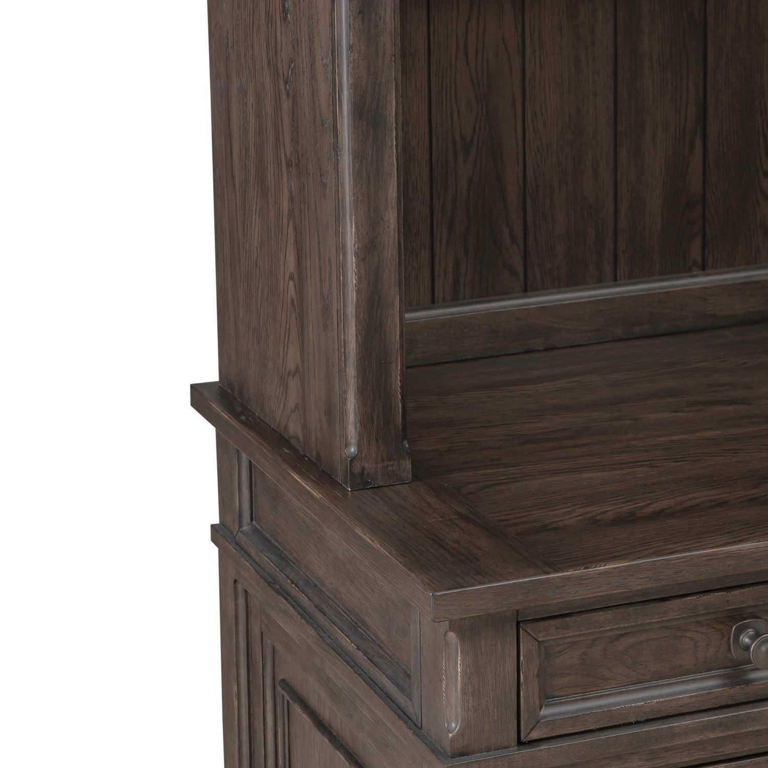 Paradise Valley Wood/Glass Executive Credenza & Hutch w/7 Drawers & 2 Doors