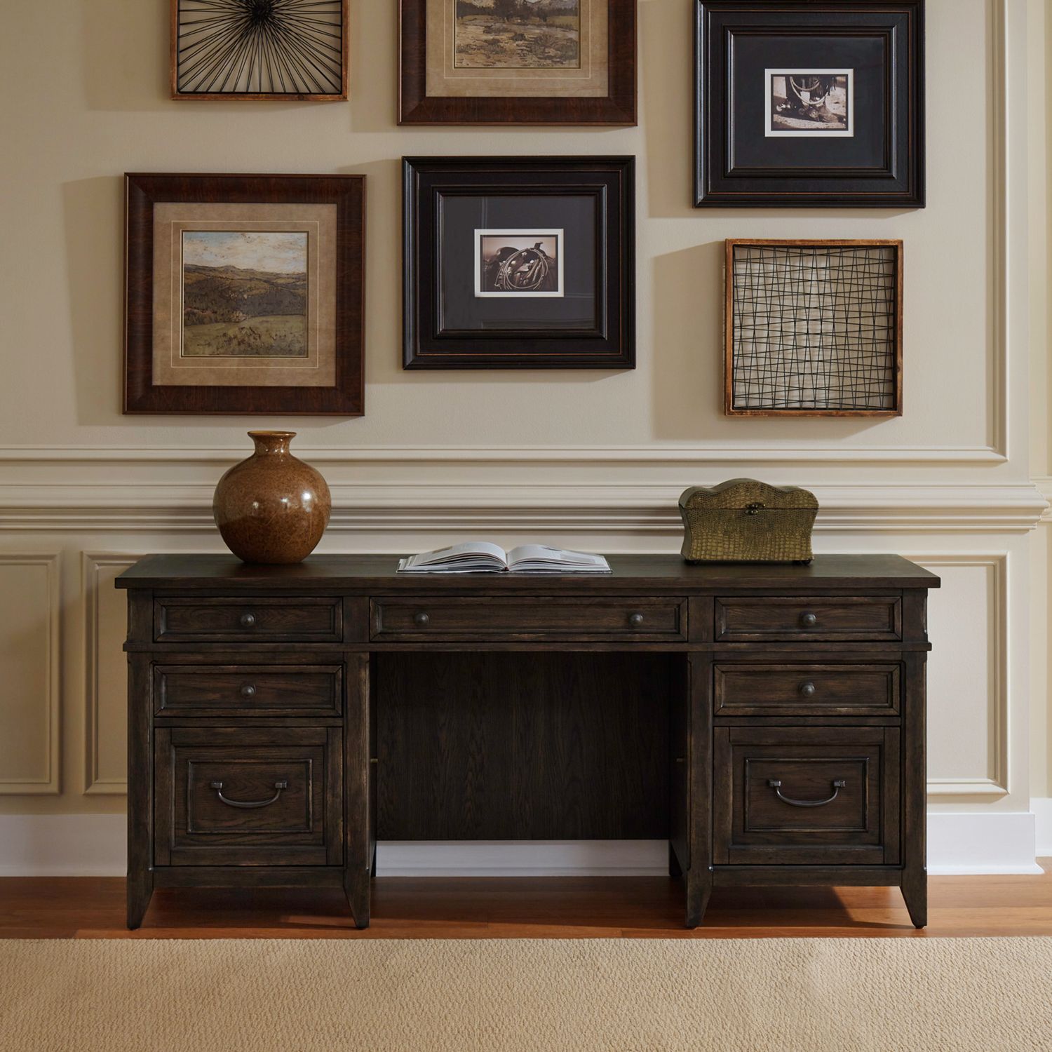 Paradise Valley Executive Office Set | Saddle Brown Wood