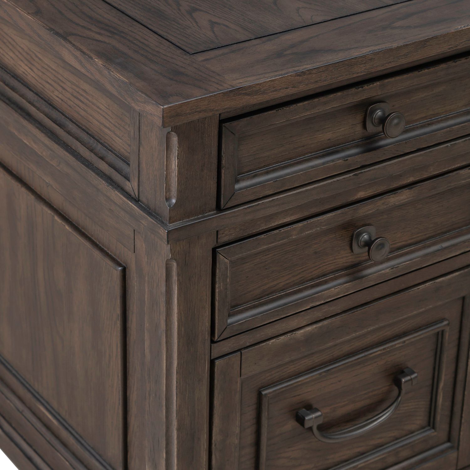 Paradise Valley Rectangular Wood Executive Desk w/7 Drawers