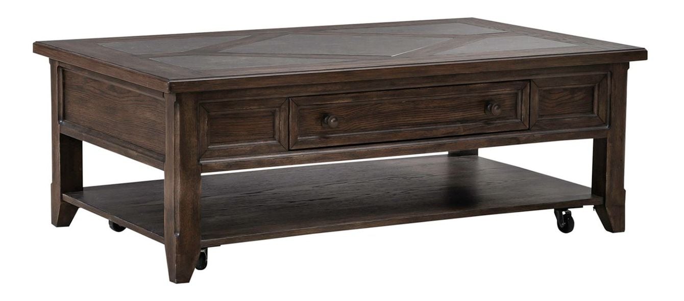 Paradise Valley Wood Cocktail Table Set | Saddle Brown