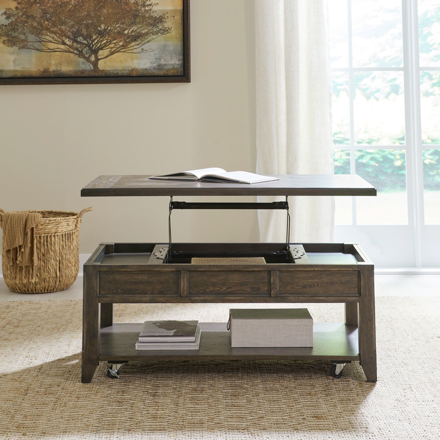 Paradise Valley Rectangular Wood Lift Top Cocktail Table