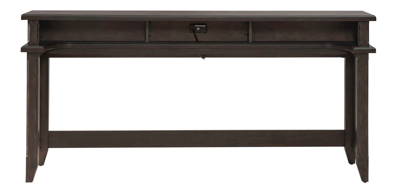 Paradise Valley Rectangular Wood Console Bar Table w/Charging Station
